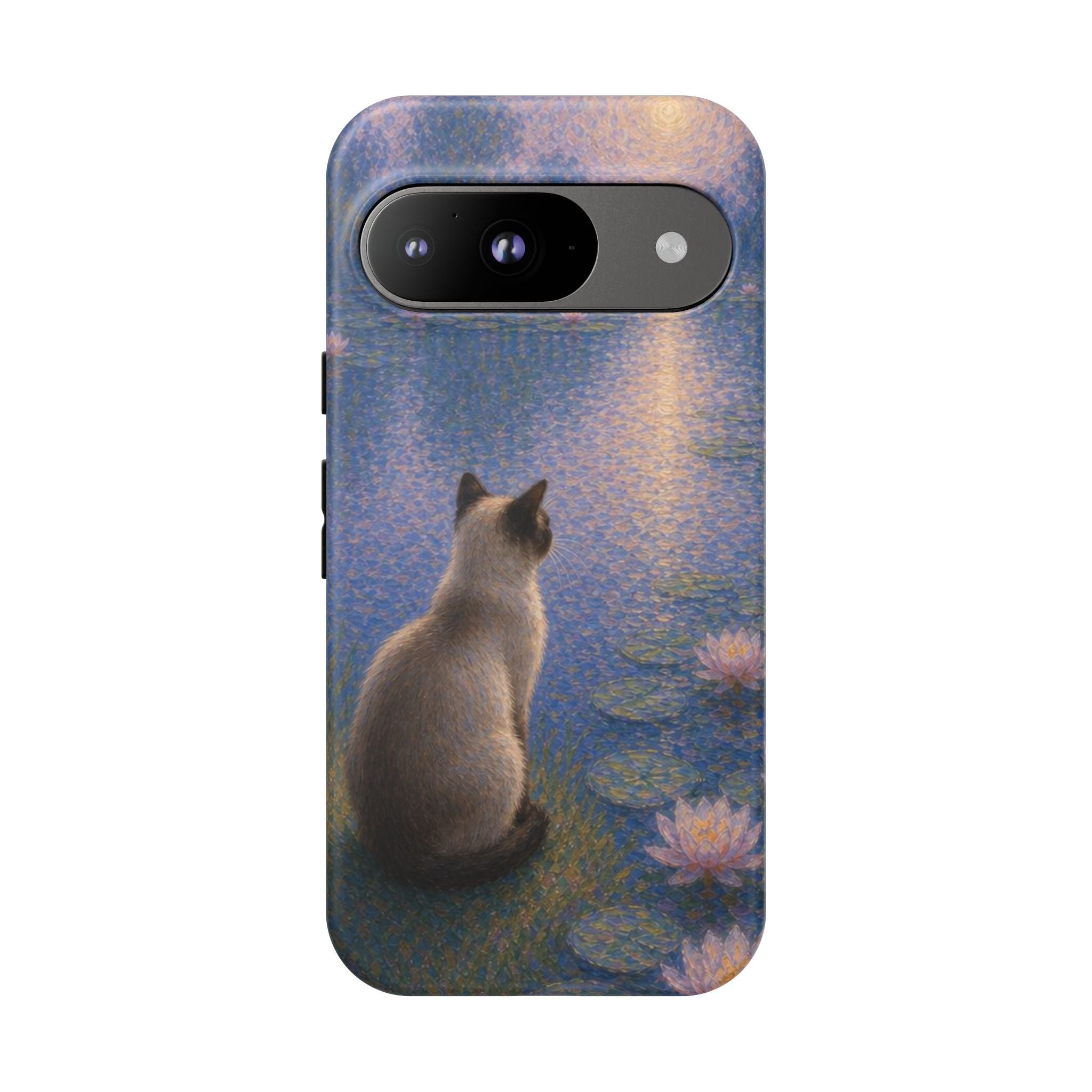 Cat Moonlight Phone Case — Serene Siamese by Lily Pond