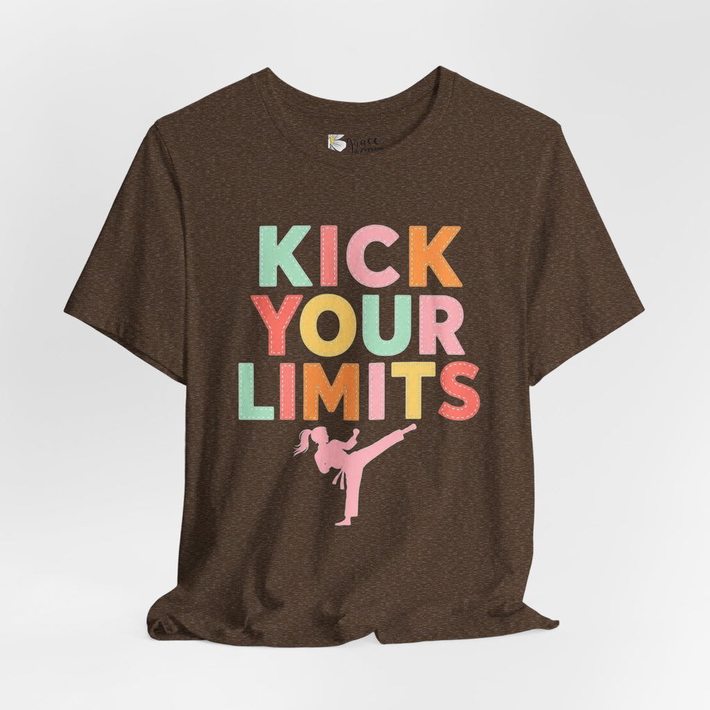 Kick Your Limits T-Shirt | Motivational Martial Arts Graphic Tee