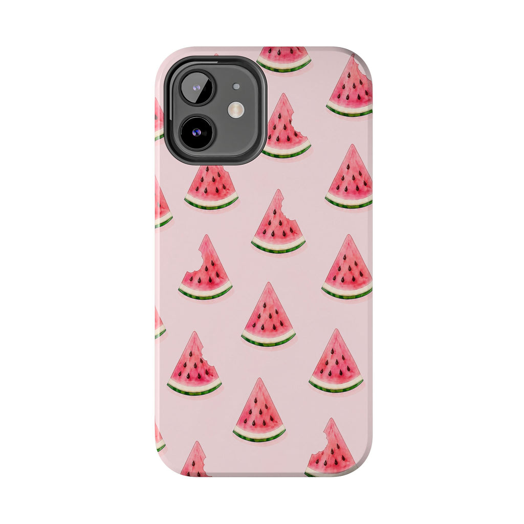 Watermelon Slice Tough Phone Case — Pink Fruit Pattern, Summer Phone Cover