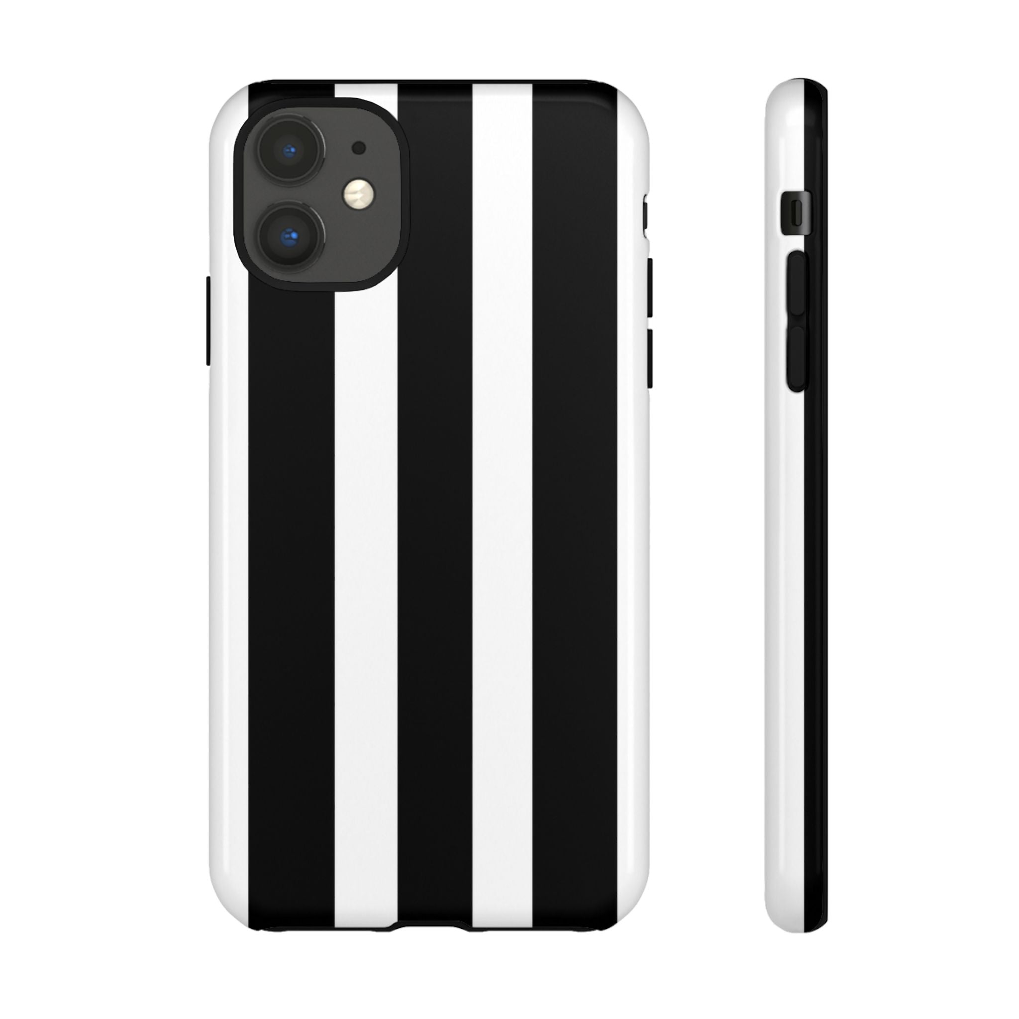 Black & White Vertical Stripe Phone Case — Tough Protective iPhone Cover