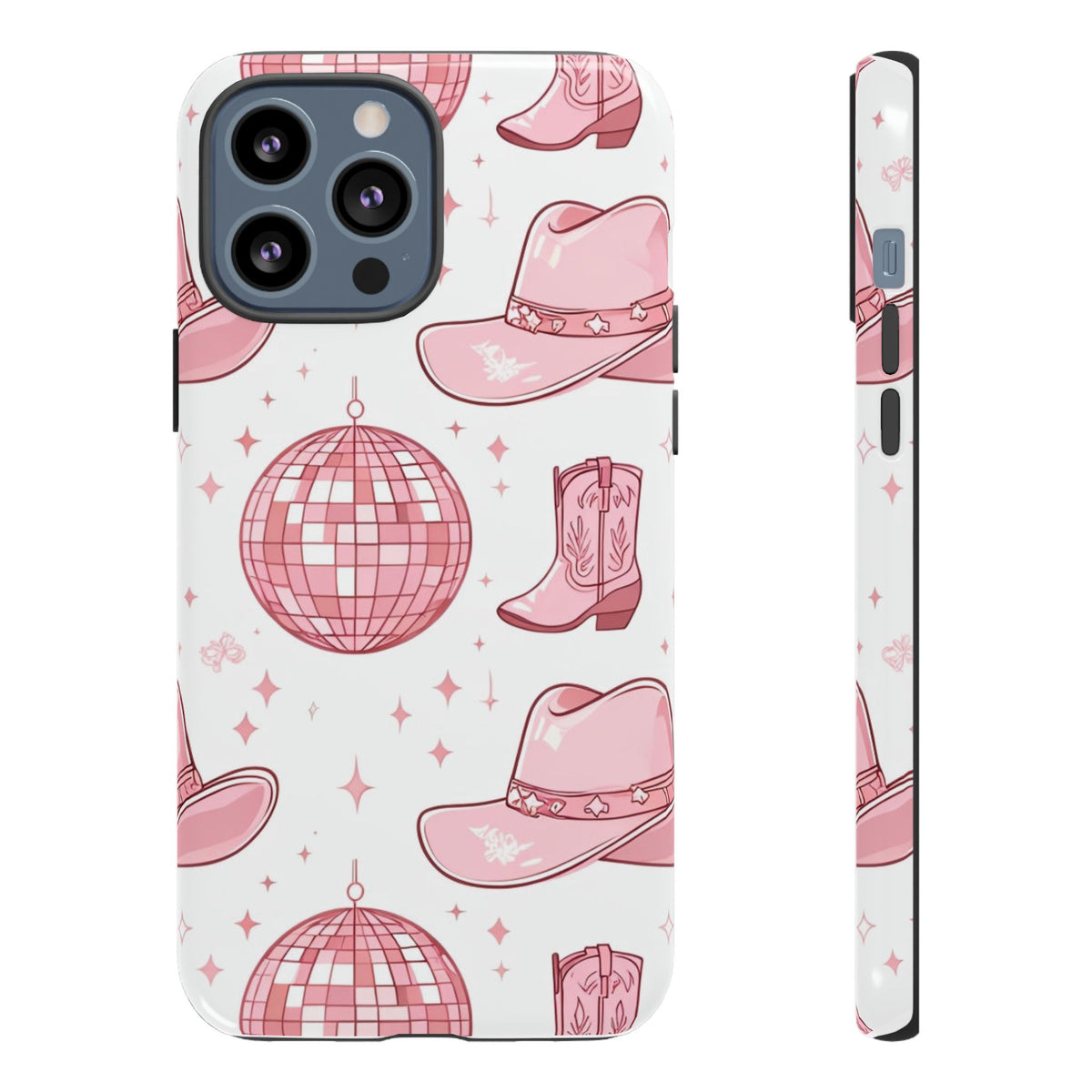 Pink Cowboy Boots & Disco Balls Tough Phone Case