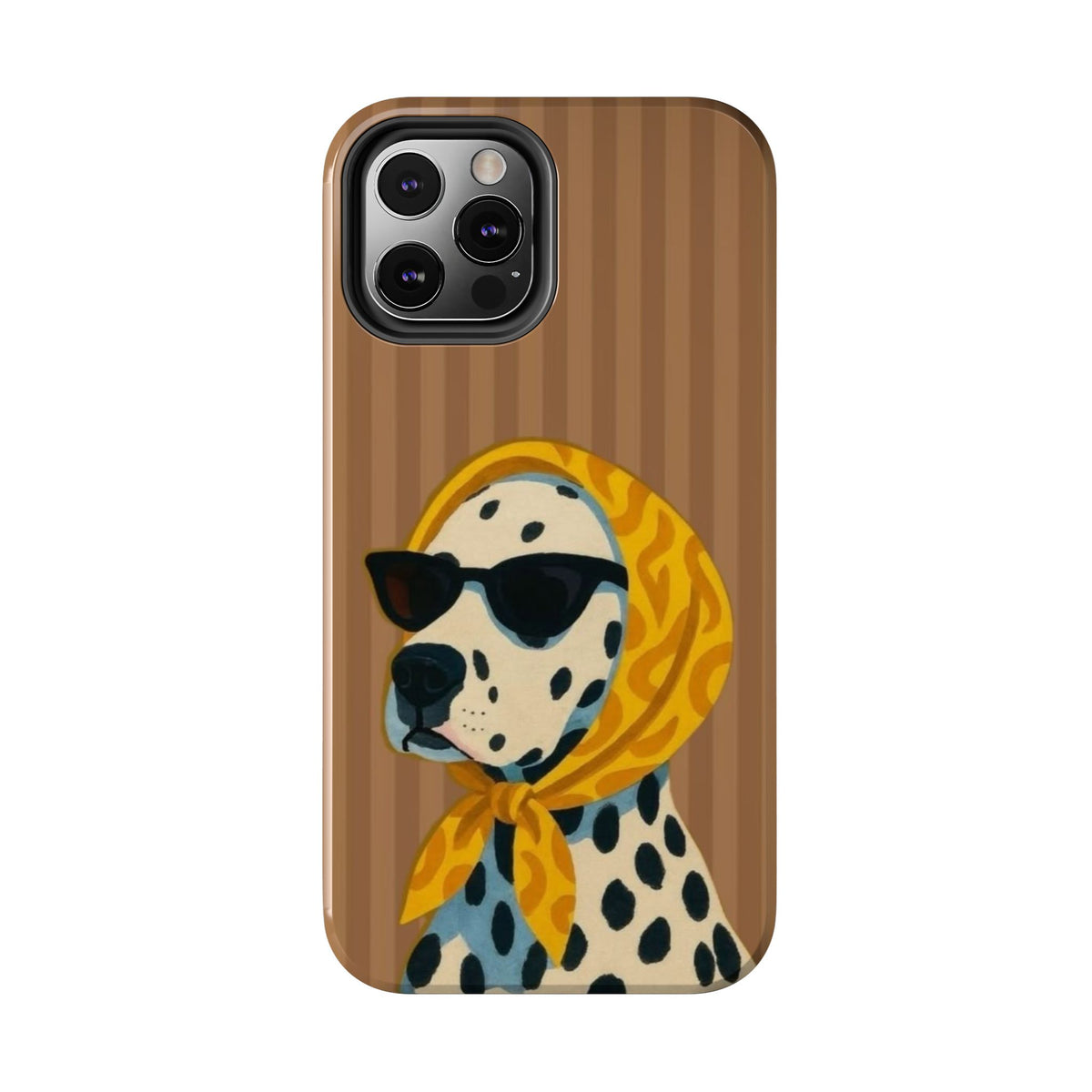 Dalmatian in Scarf Tough Phone Case — Retro Dog Print Protective Cover