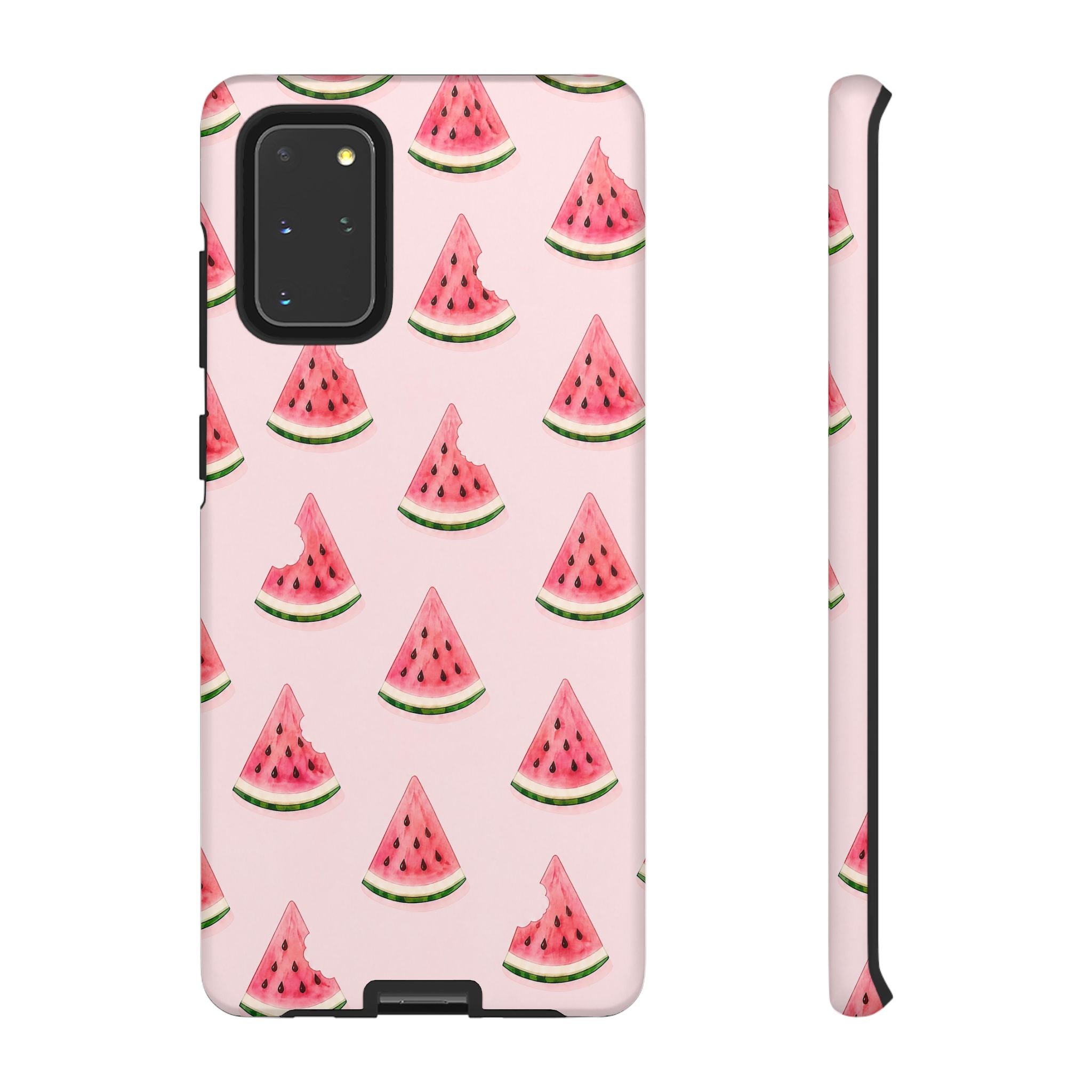Watermelon Pattern Tough Phone Case — Pink Fruit Slice Protective Case
