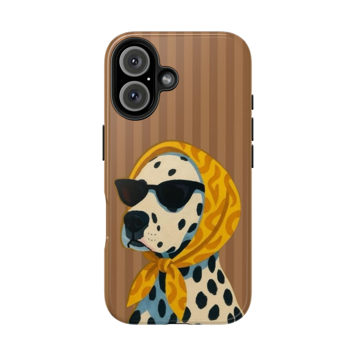 Dalmatian in Scarf Tough Phone Case — Retro Dog Print Protective Cover