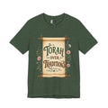 Torah Over Traditions T-Shirt — Vintage Scroll Floral Jewish Pride Tee