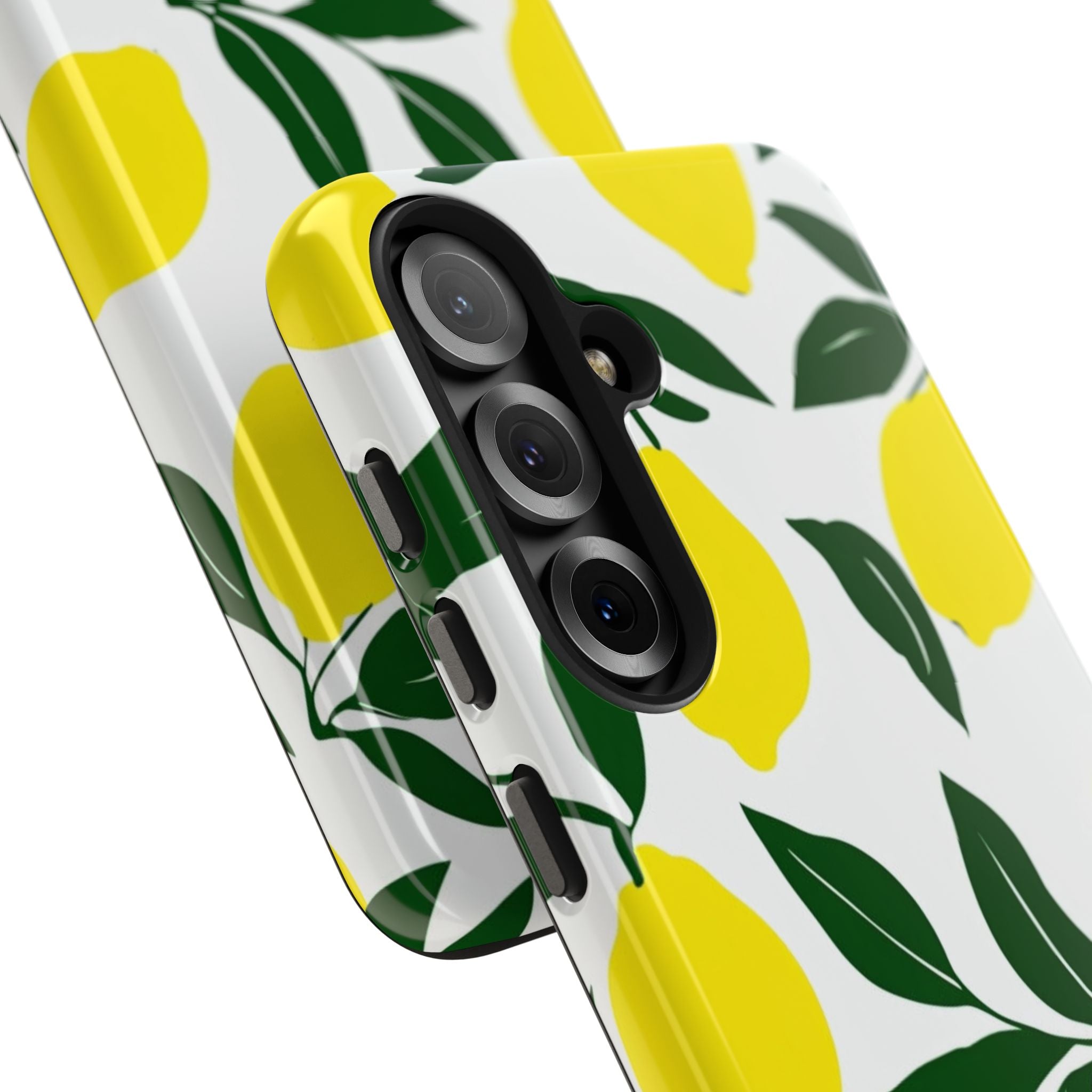 Lemon Pattern Tough Phone Case — Bright Citrus Protective Phone Cover