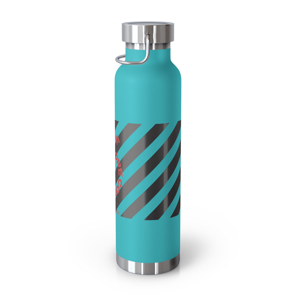 22oz Vacuum Water Bottle — Striped ‘Coffee, Hustle, More’ Insulated Stainless Flask