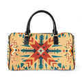 Faux Leather Travel Bag with Southwestern Geometric Pattern