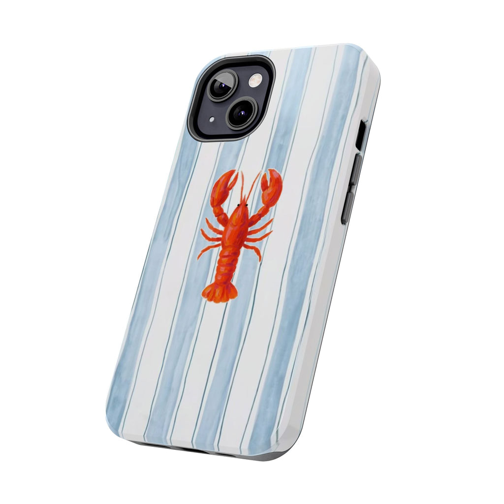 Lobster Stripe Tough Phone Case — Coastal Nautical Protective Cover