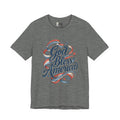 God Bless America T-Shirt — Patriotic Vintage Script Tee for 4th of July