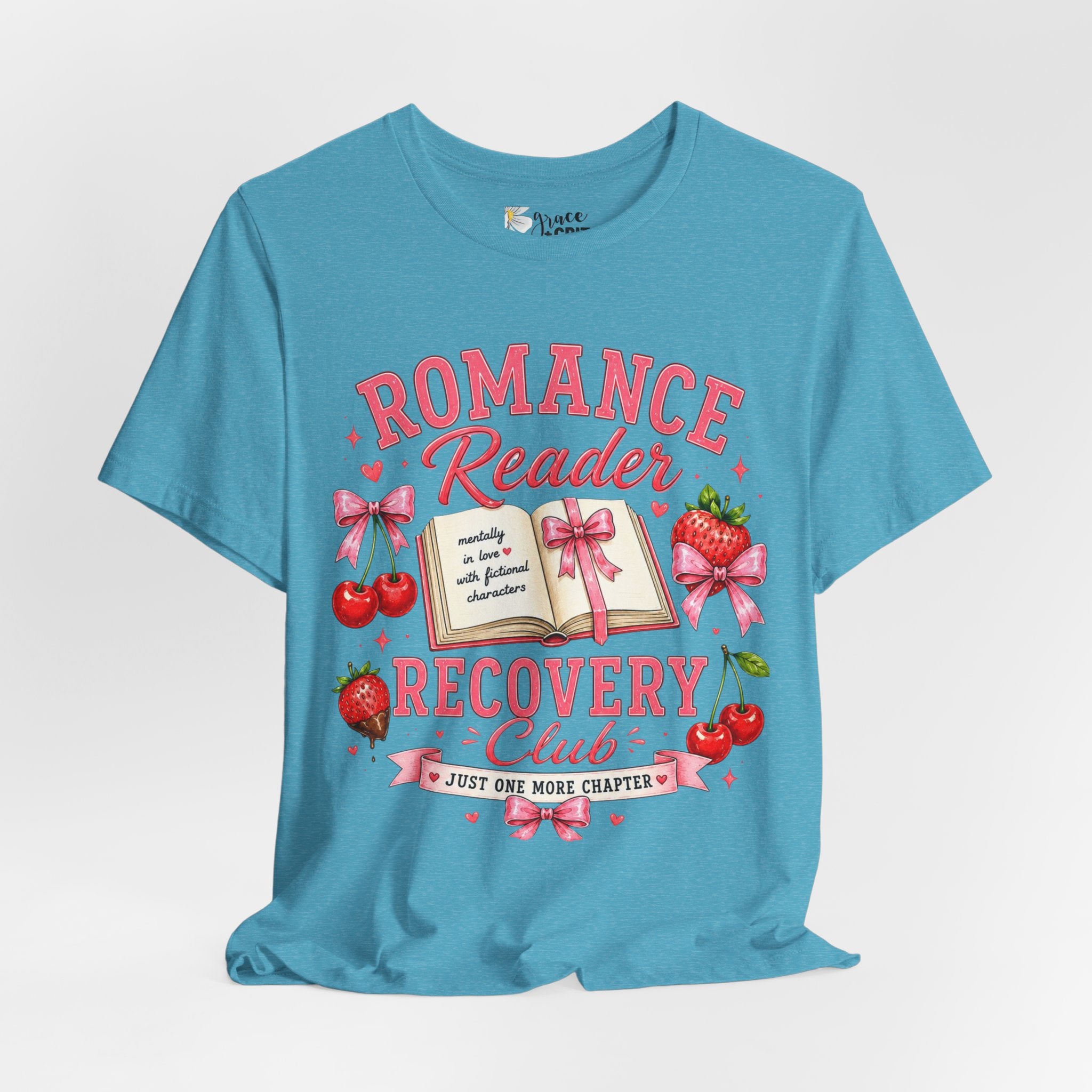 Romance Reader Recovery Club Tee — “Just One More Chapter” Graphic Shirt