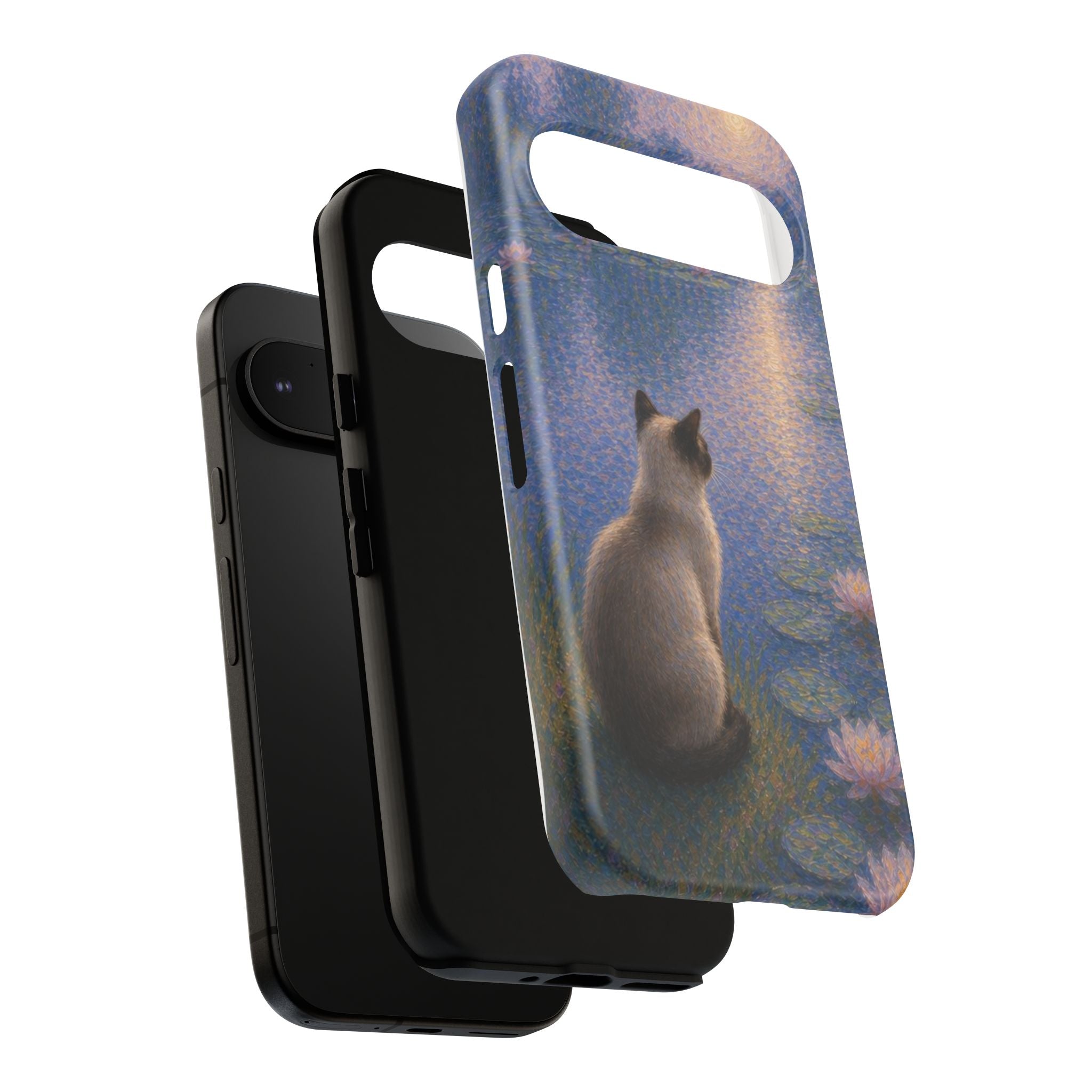 Cat Moonlight Phone Case — Serene Siamese by Lily Pond