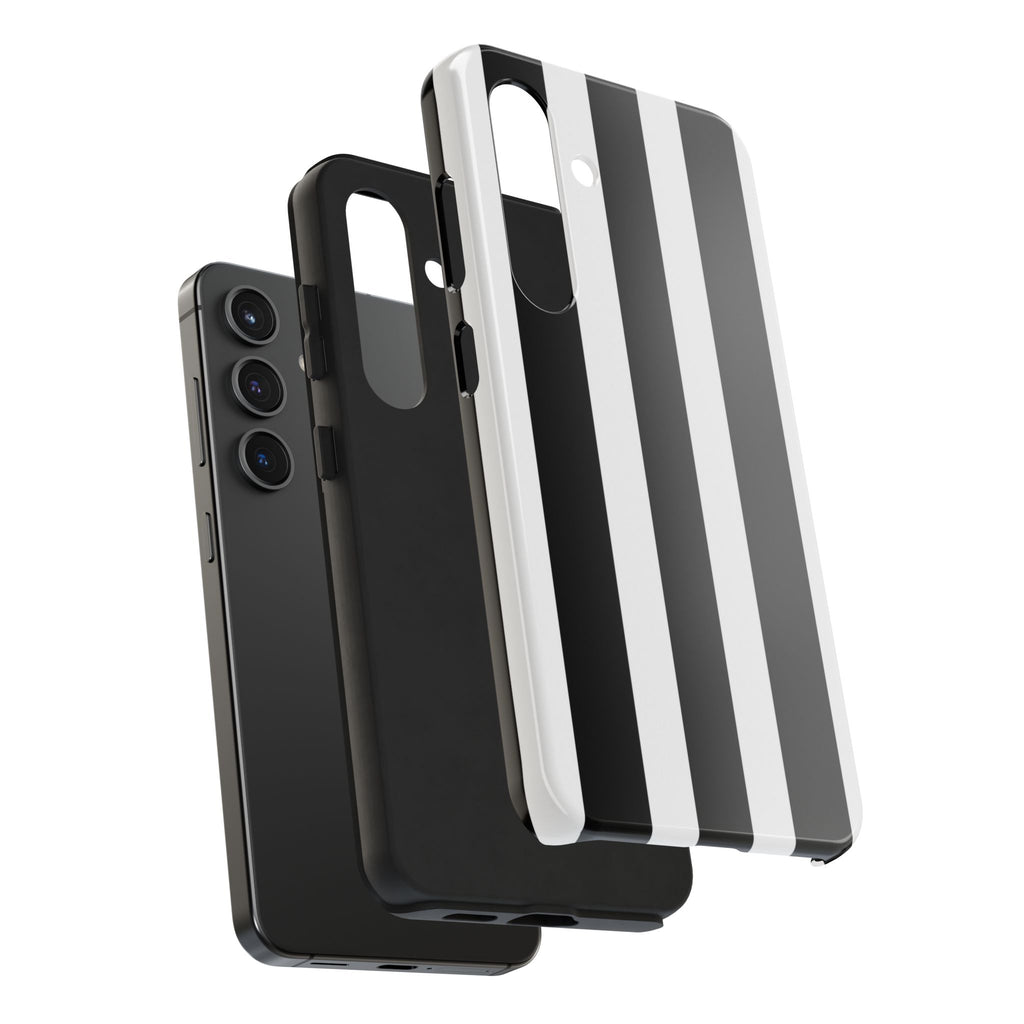 Black & White Bold Stripe Phone Case — Tough Protective Cover