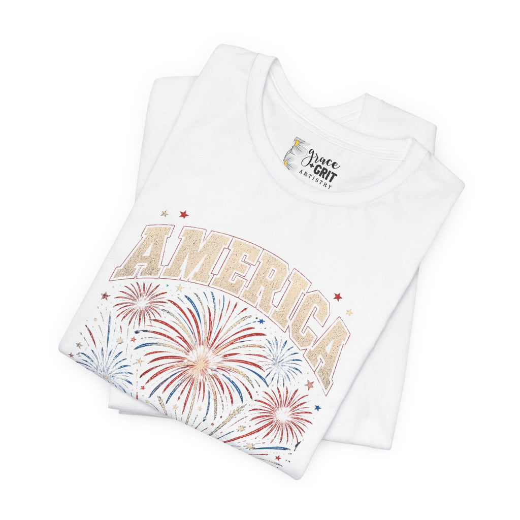 America Fireworks Celebrate Tee | Patriotic Fourth of July Shirt