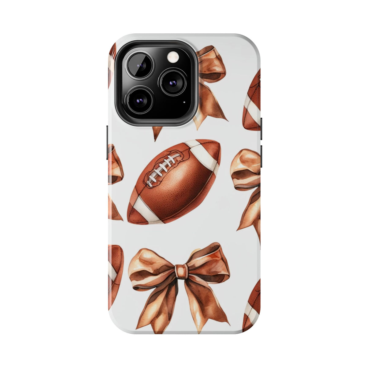 Tough Phone Case – Football & Bow Pattern