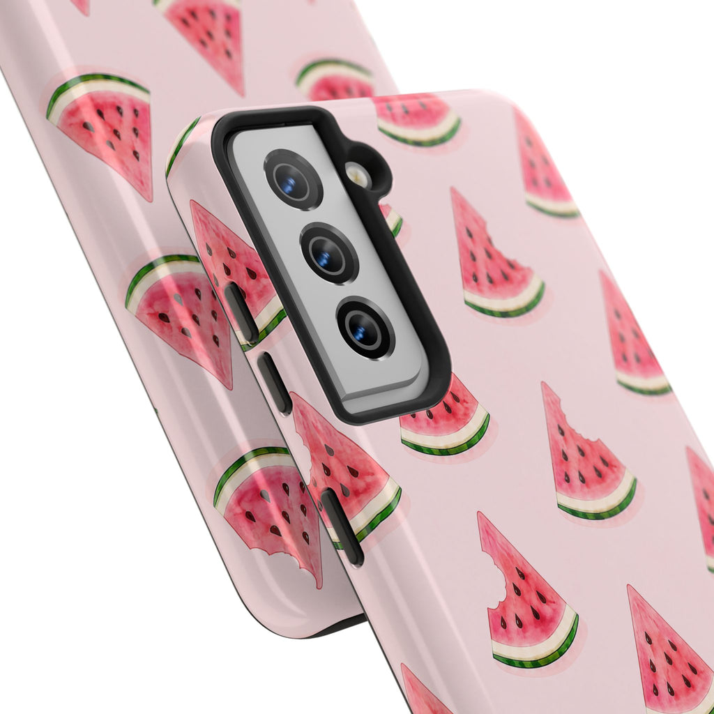 Watermelon Slice Tough Phone Case — Pink Fruit Pattern, Summer Phone Cover