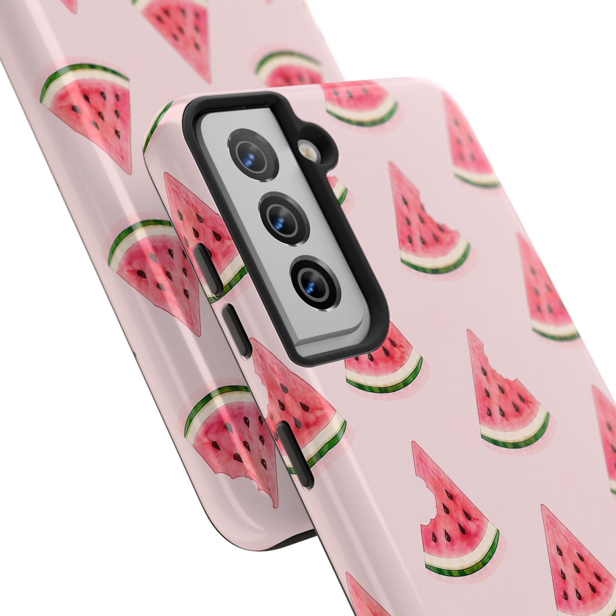 Watermelon Slice Tough Phone Case — Pink Fruit Pattern, Summer Phone Cover