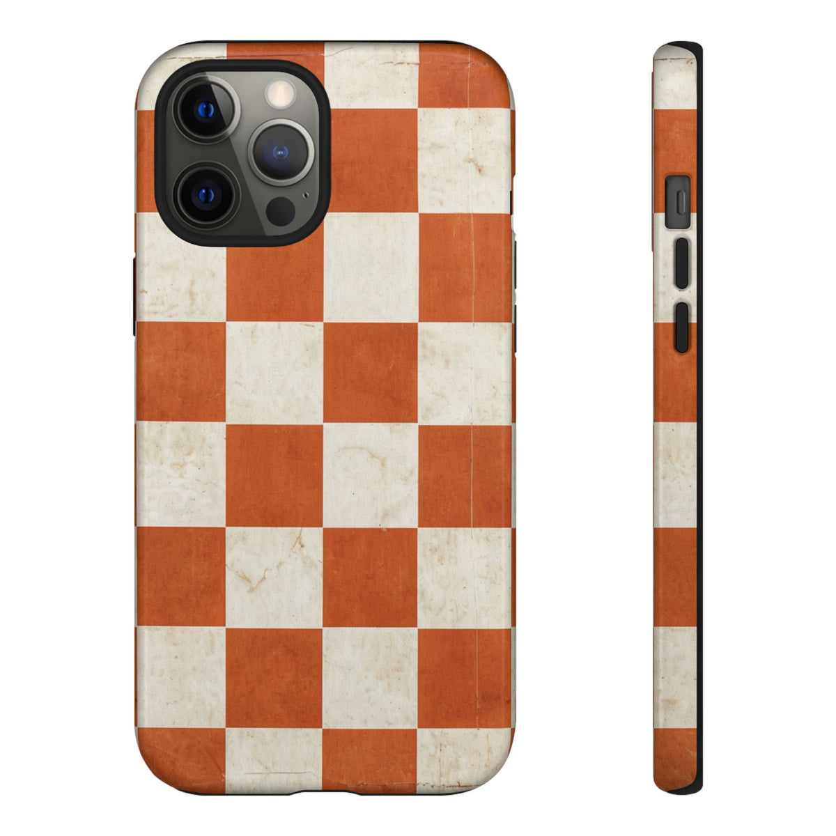 Vintage Orange Checkerboard Tough Phone Case