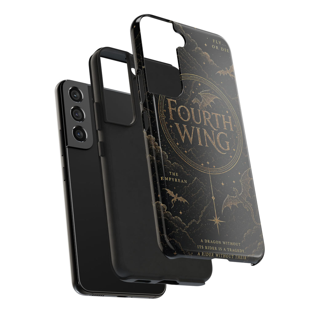 Fourth Wing Tough Phone Case — Dark Fantasy Dragon Design, 'Fly or Die' Quote