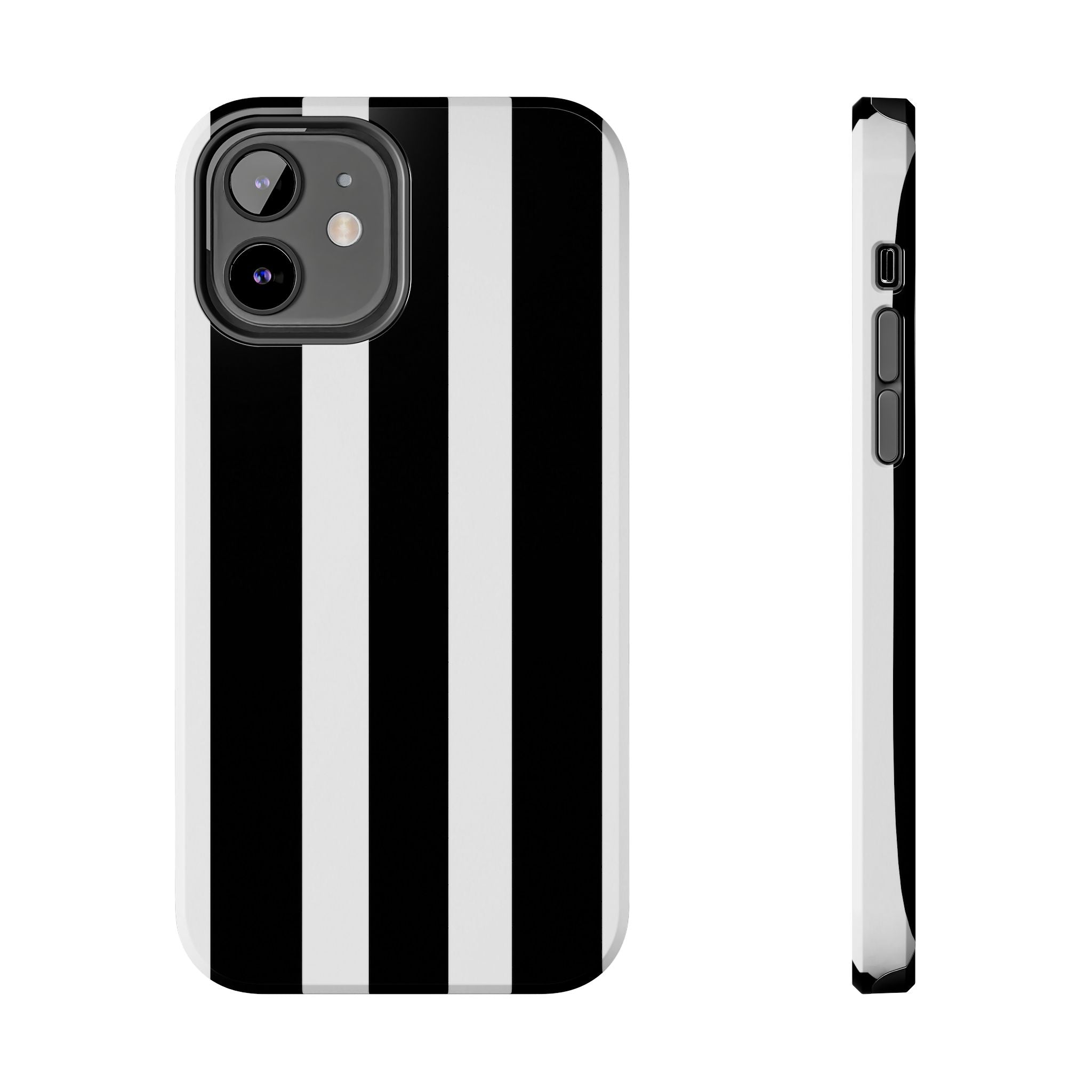 Black & White Bold Stripe Phone Case — Tough Protective Cover