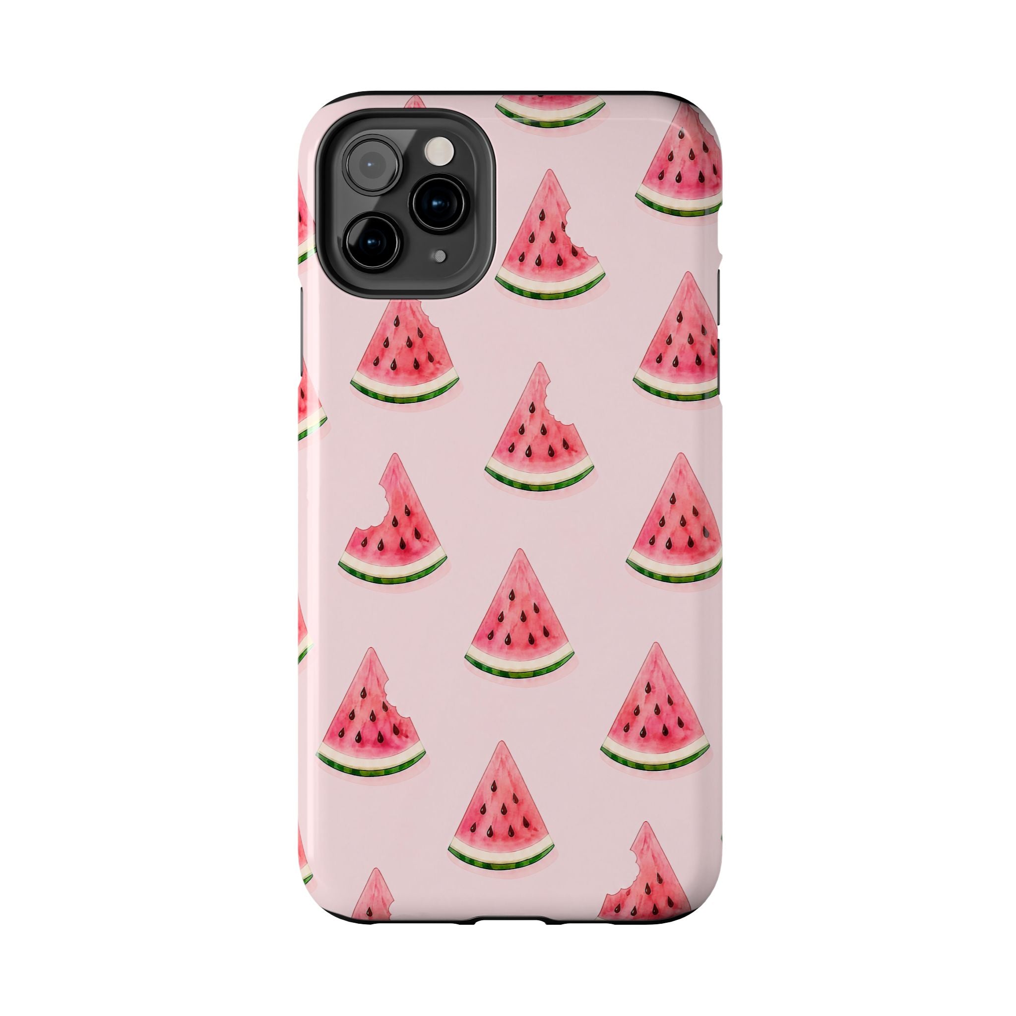 Watermelon Slice Tough Phone Case — Pink Fruit Pattern, Summer Phone Cover
