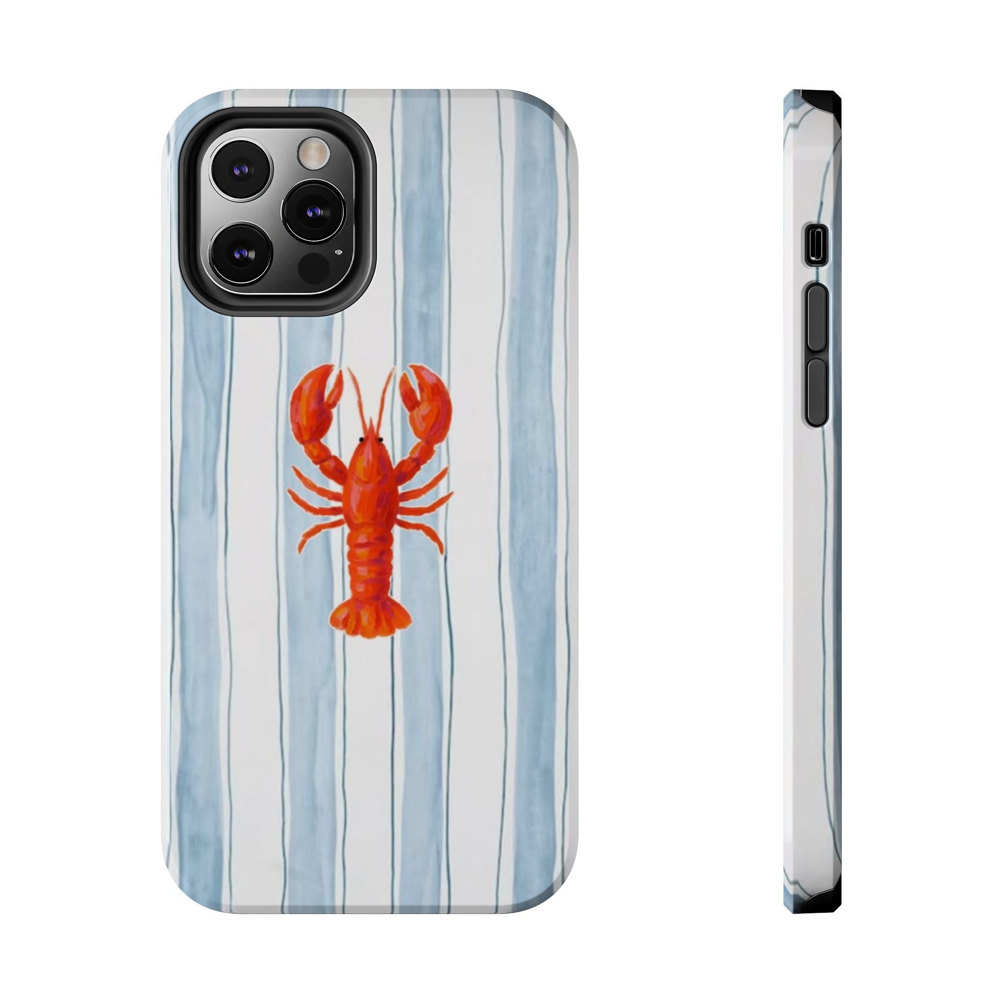 Lobster Stripe Tough Phone Case — Coastal Nautical Protective Cover