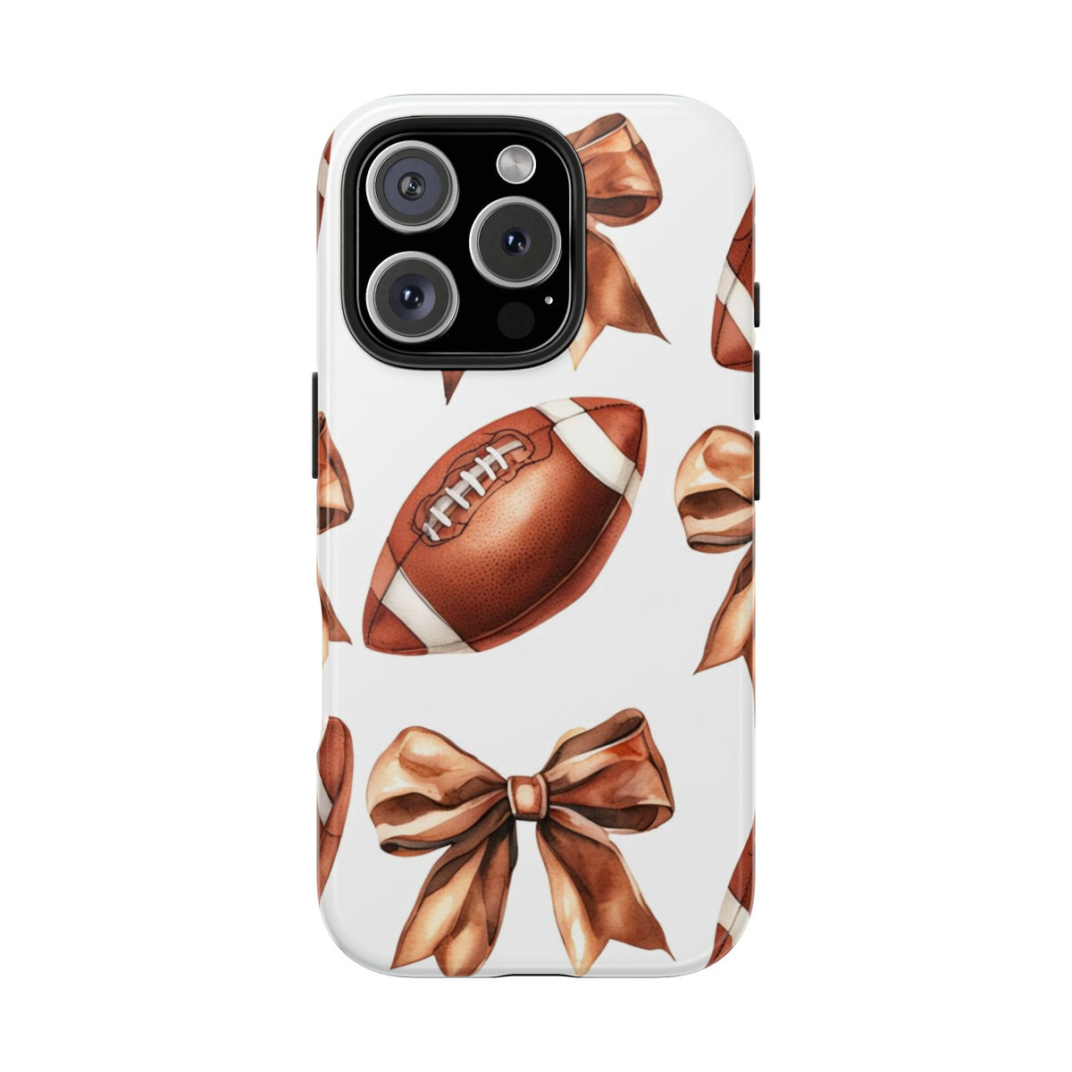 Tough Phone Case – Football & Bow Pattern