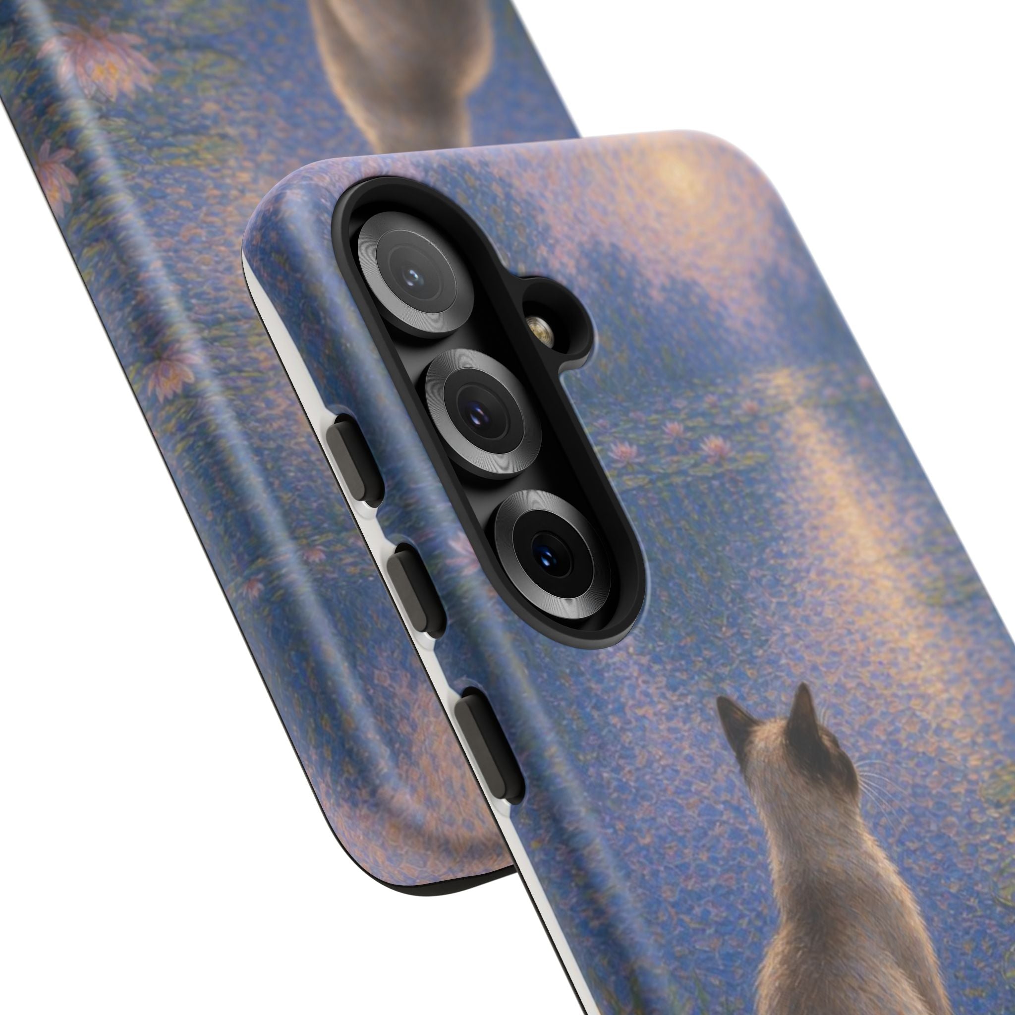 Cat Moonlight Phone Case — Serene Siamese by Lily Pond