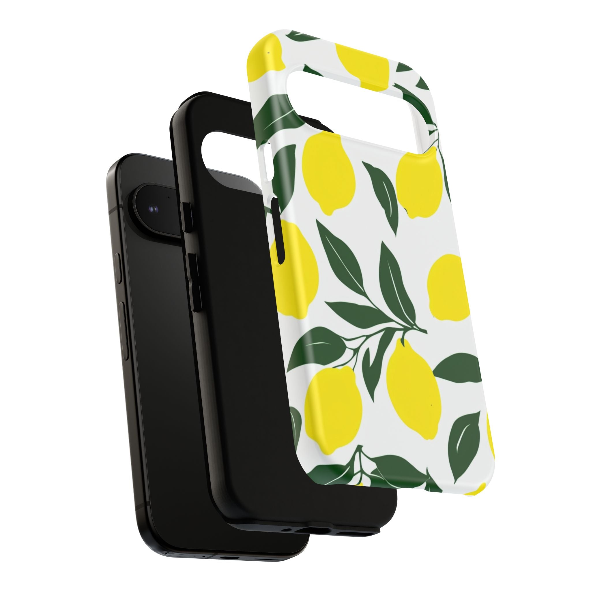Lemon Pattern Tough Phone Case — Bright Citrus Protective Cover