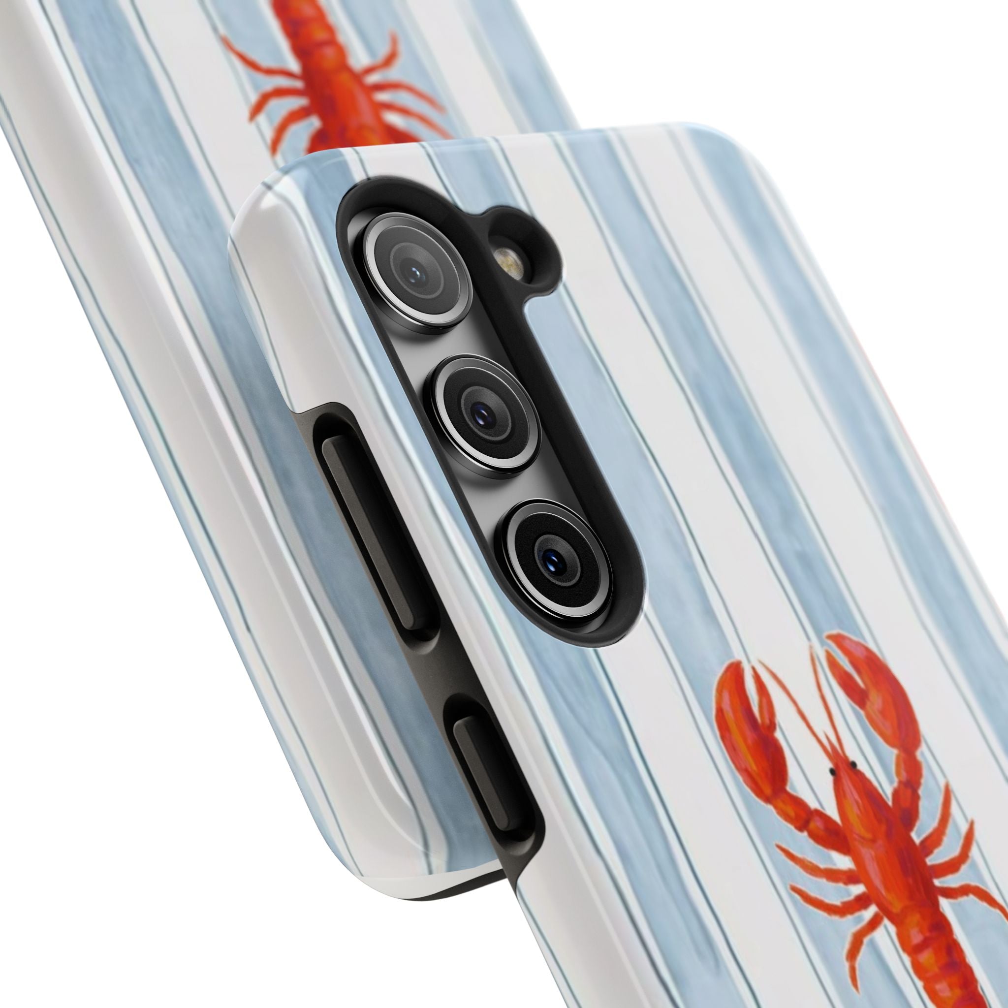 Lobster Stripe Tough Phone Case — Coastal Nautical Protective Cover
