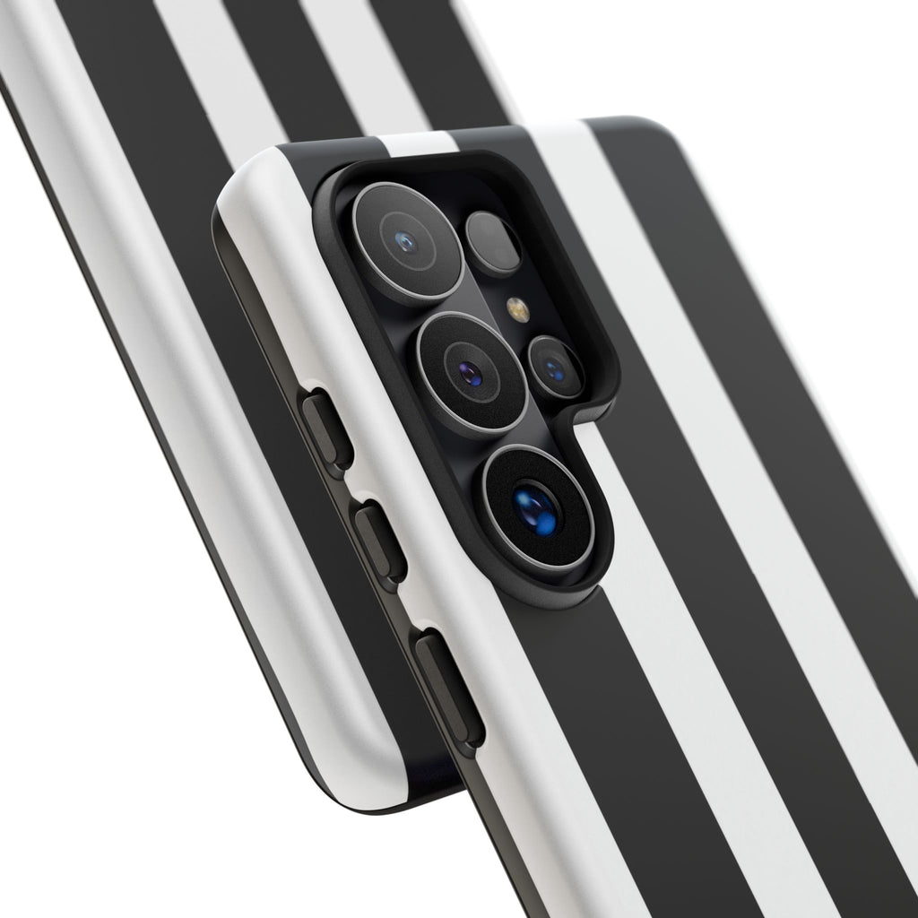 Black & White Vertical Stripe Phone Case — Tough Protective iPhone Cover