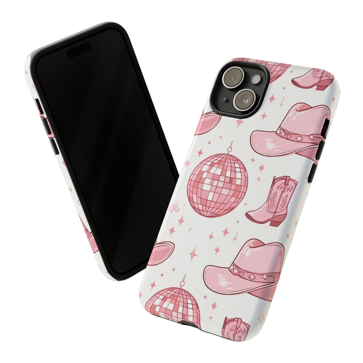 Pink Cowboy Boots & Disco Balls Tough Phone Case