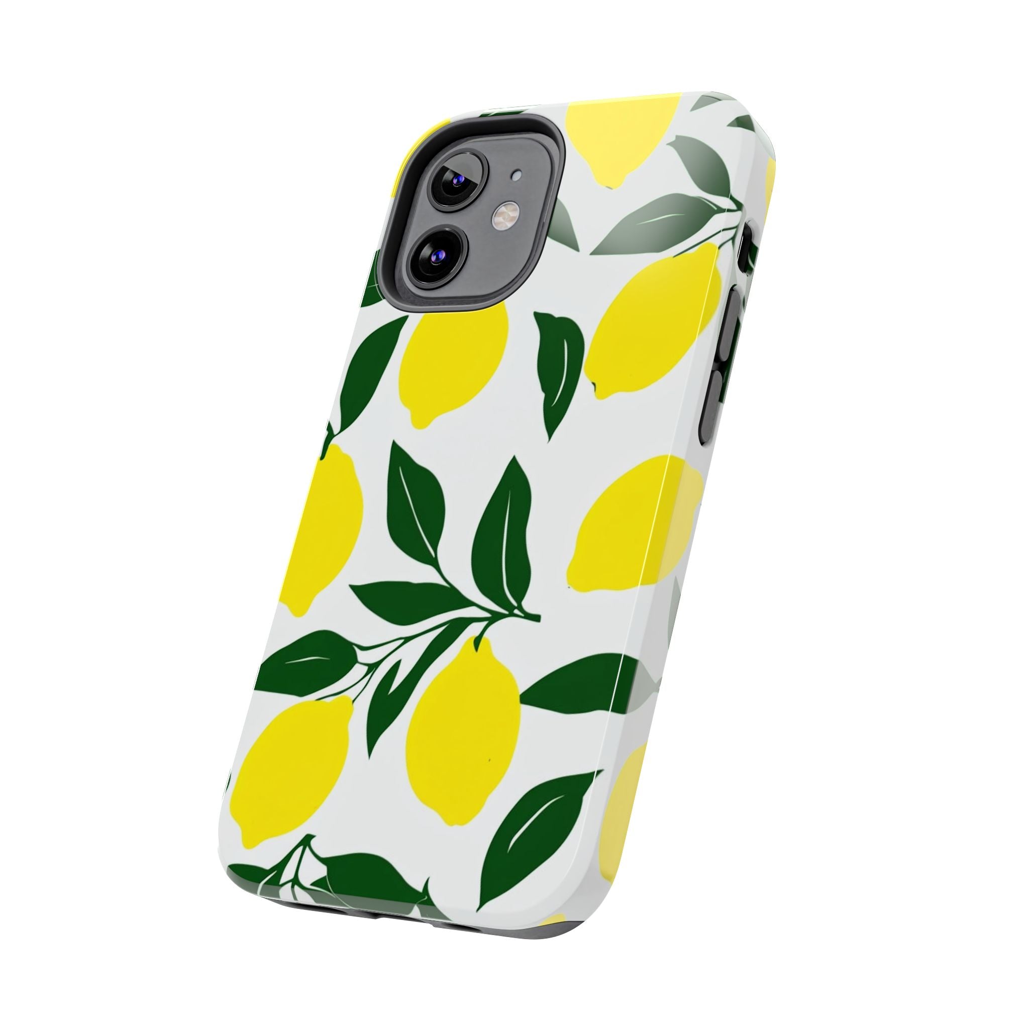 Lemon Pattern Tough Phone Case — Bright Citrus Protective Phone Cover