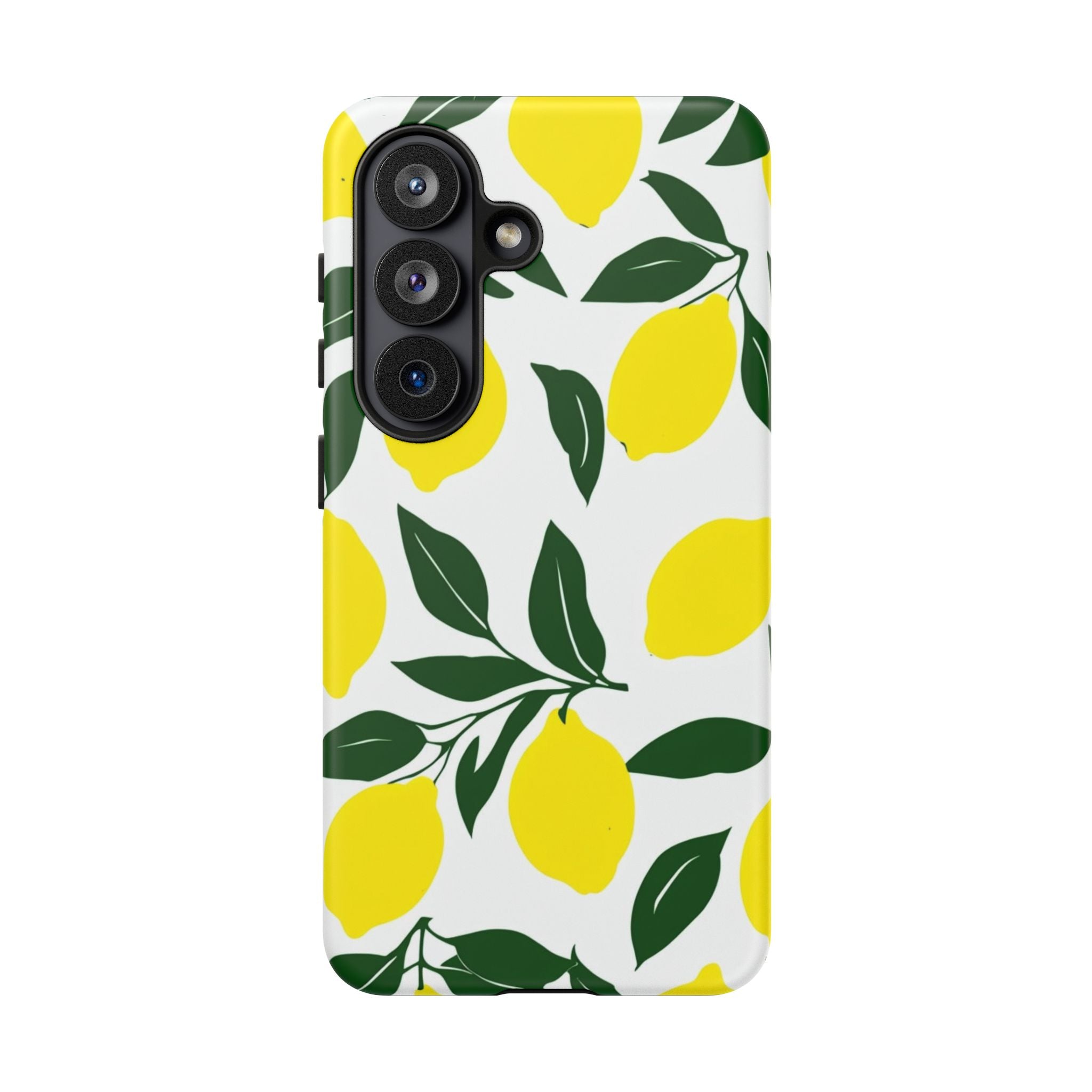 Lemon Pattern Tough Phone Case — Bright Citrus Protective Cover