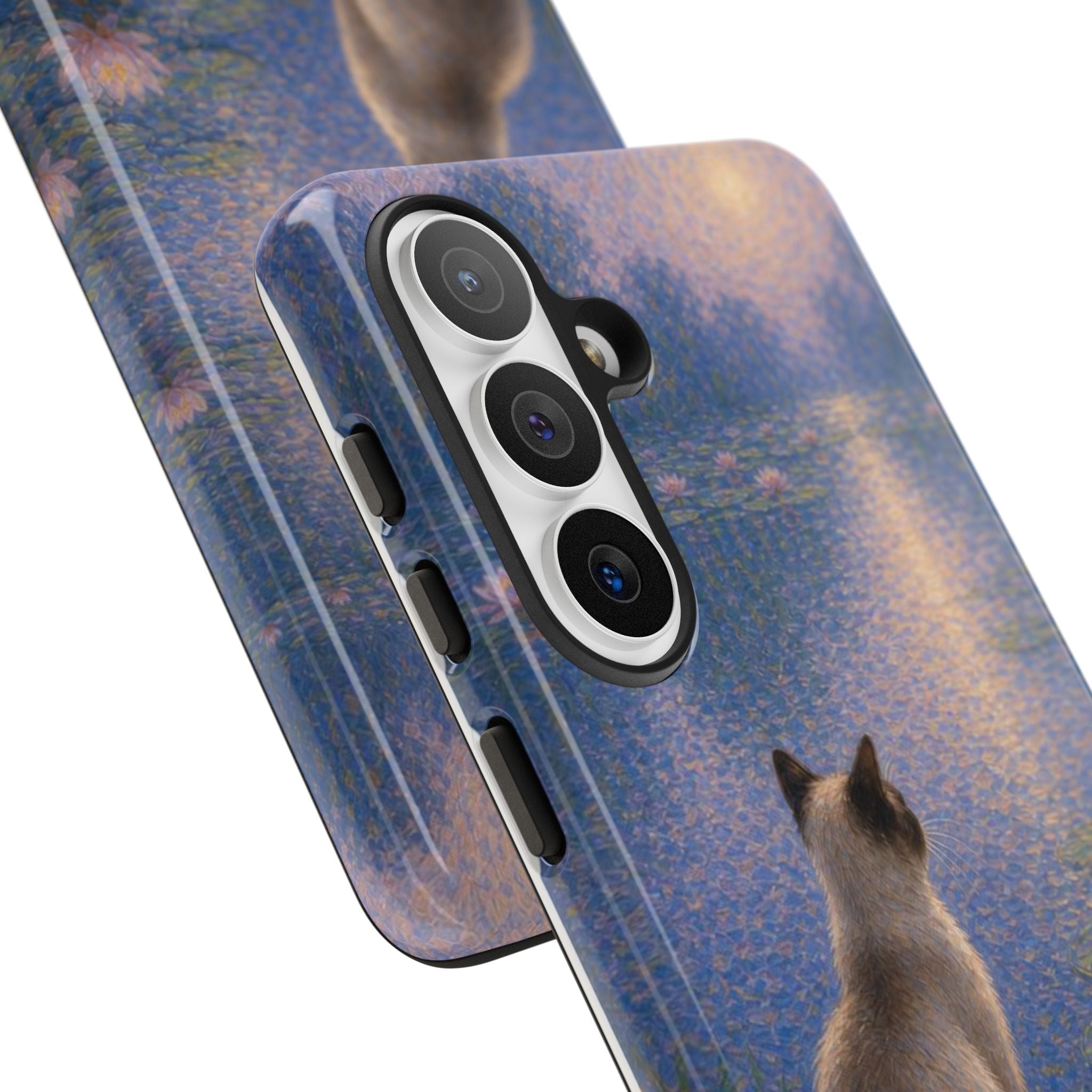 Cat Moonlight Phone Case — Serene Siamese by Lily Pond