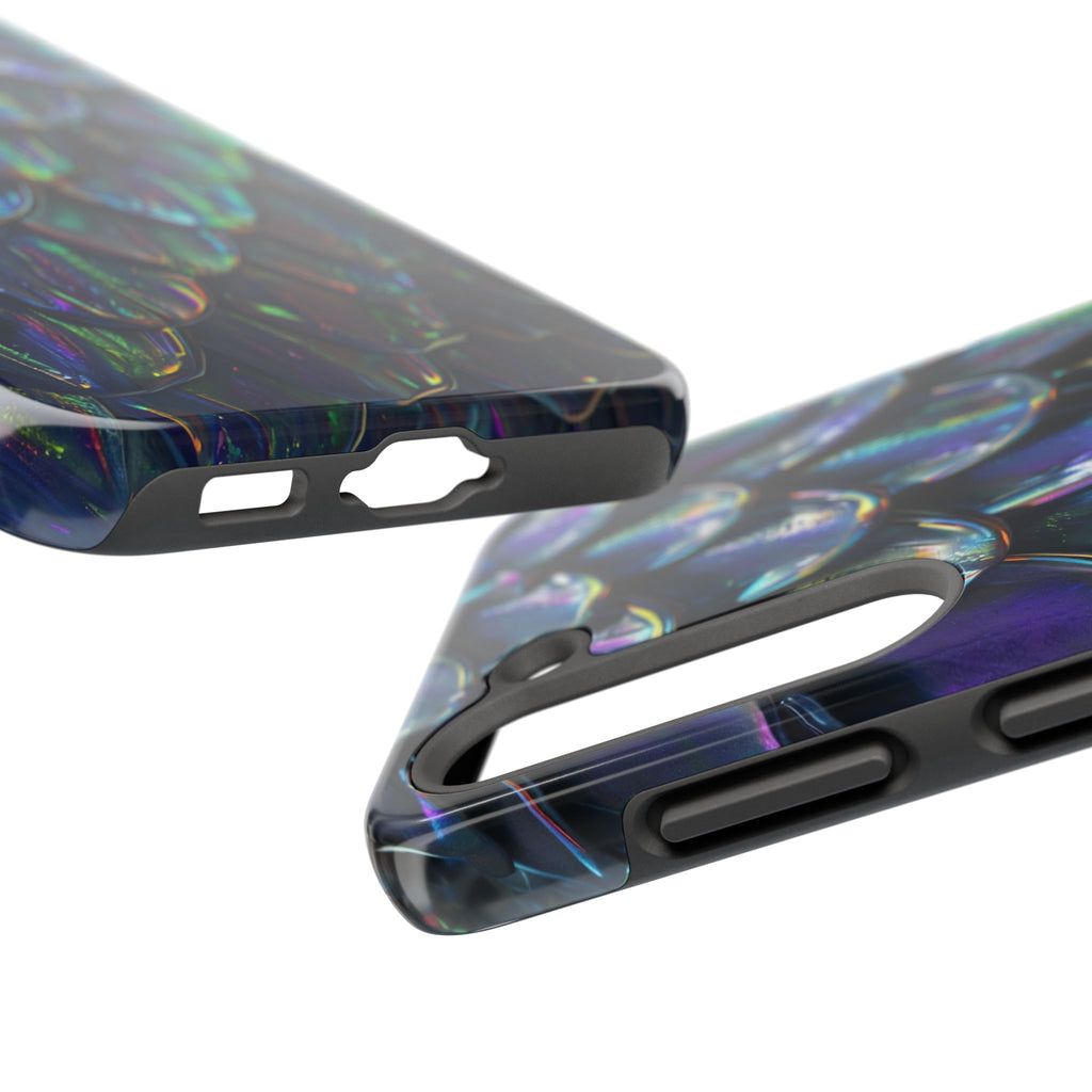 Holographic Mermaid Scale Tough Phone Case — Iridescent Protective Phone Cover