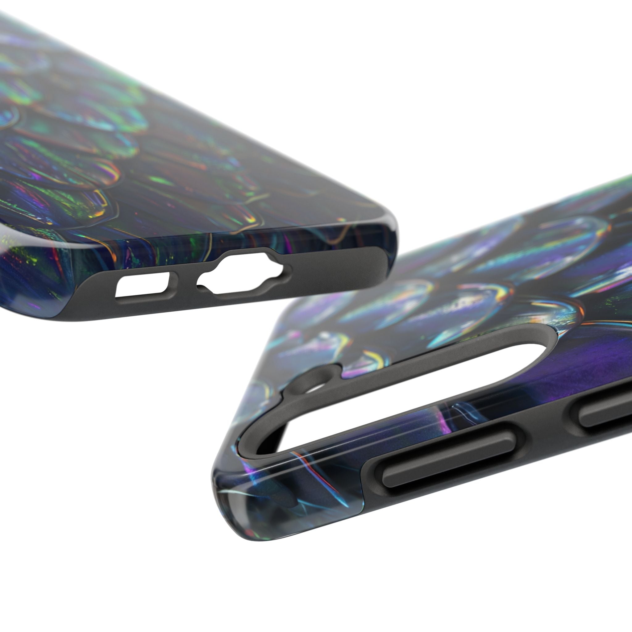 Holographic Mermaid Scale Tough Phone Case — Iridescent Protective Phone Cover
