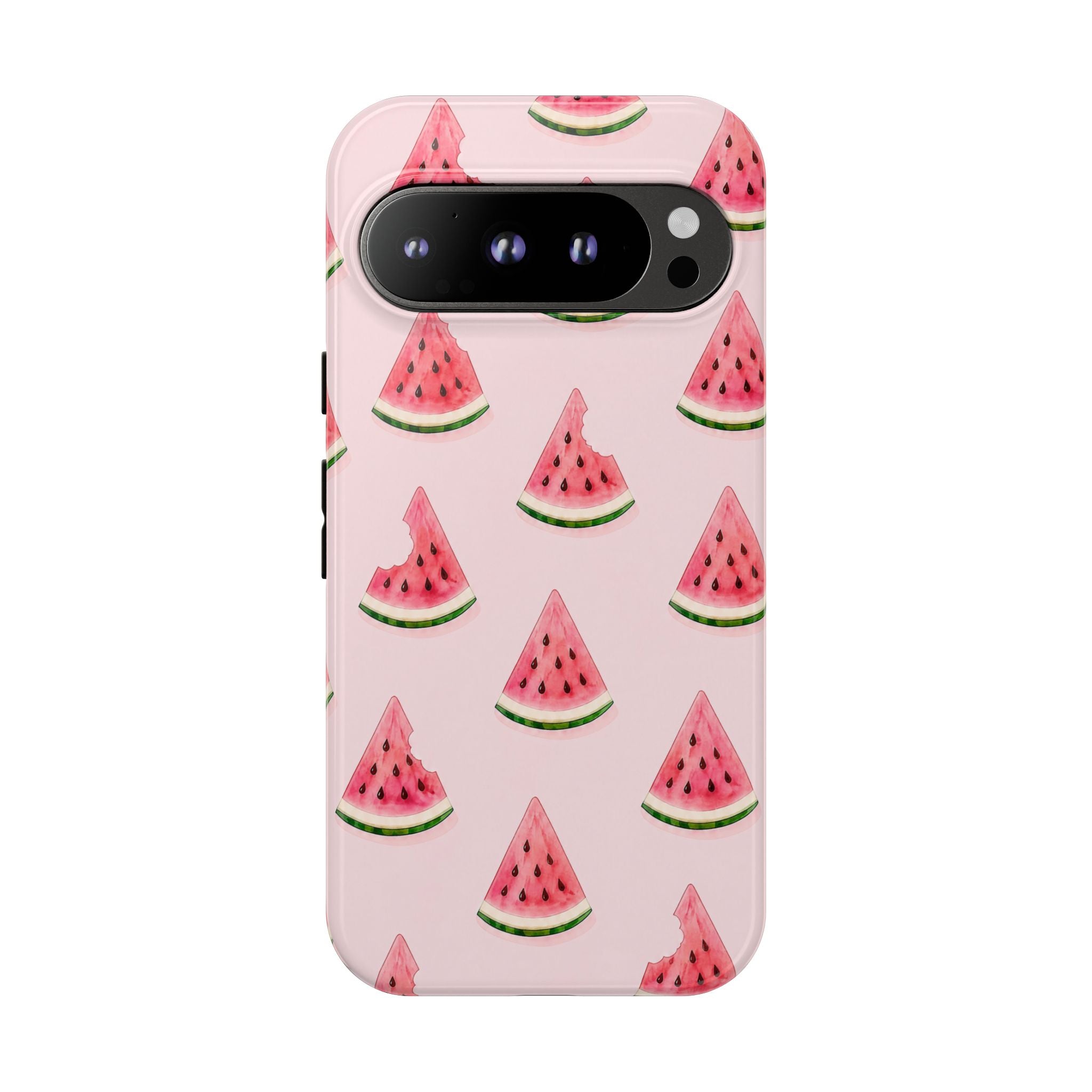 Watermelon Pattern Tough Phone Case — Pink Fruit Slice Protective Case
