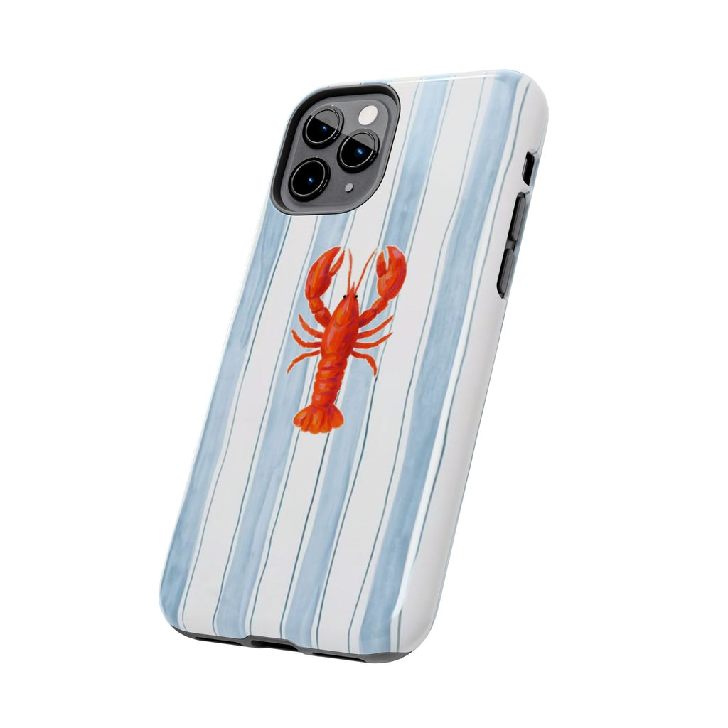 Lobster Stripe Tough Phone Case — Coastal Nautical Protective Cover