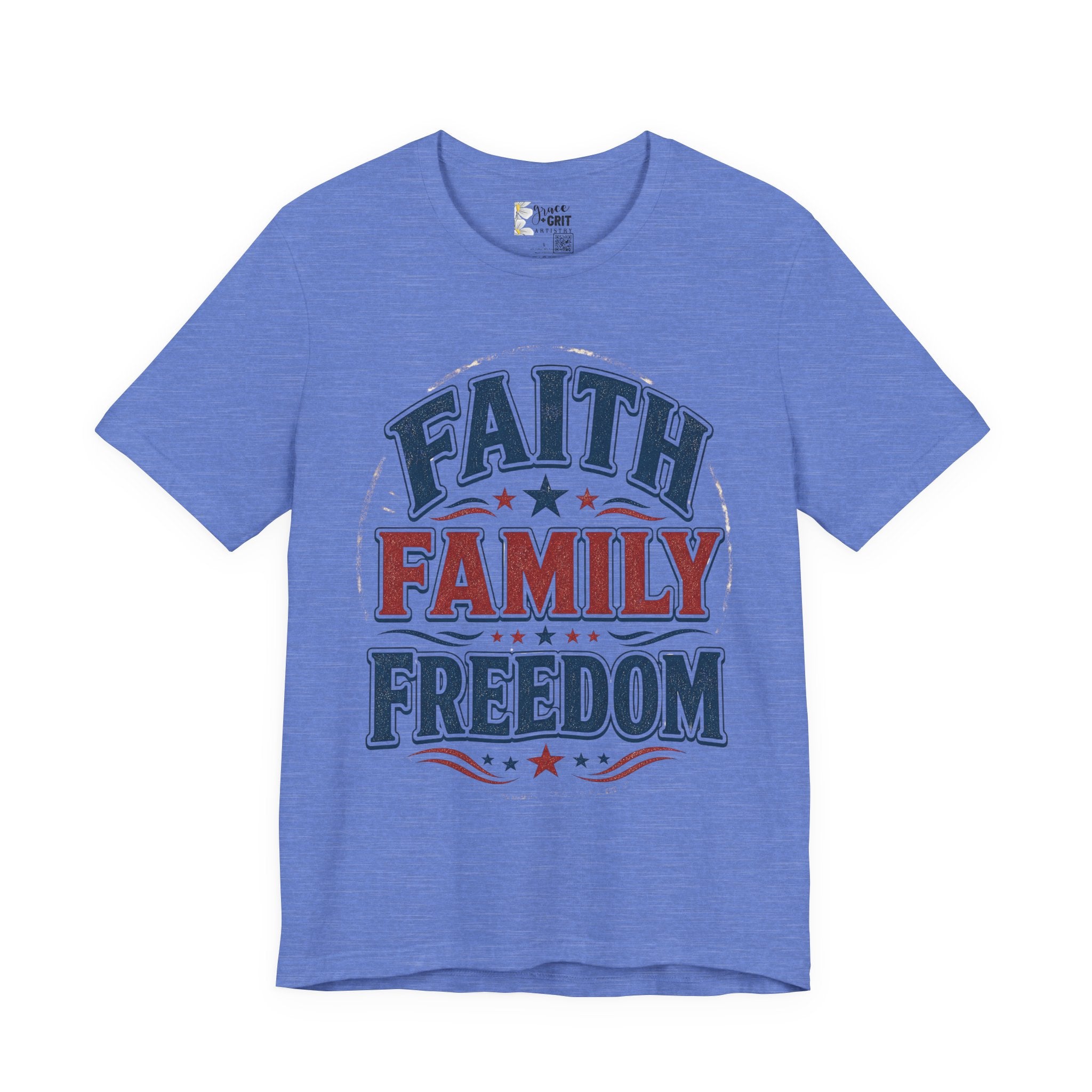 Faith Family Freedom Tee – Patriotic Vintage Graphic T-Shirt
