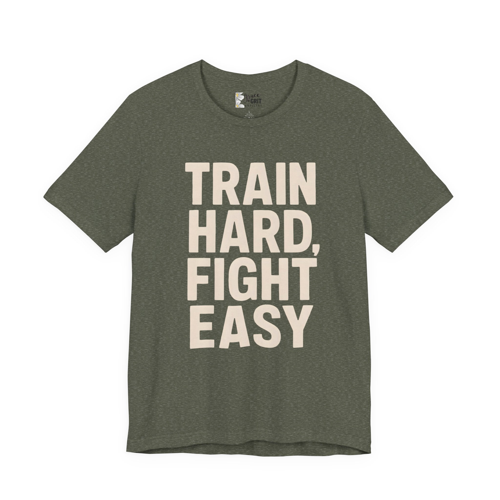 Train Hard Fight Easy Tee | Motivational Gym Workout Shirt