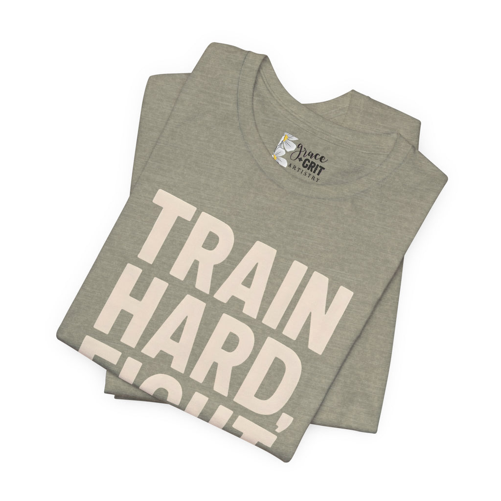 Train Hard Fight Easy Tee | Motivational Gym Workout Shirt