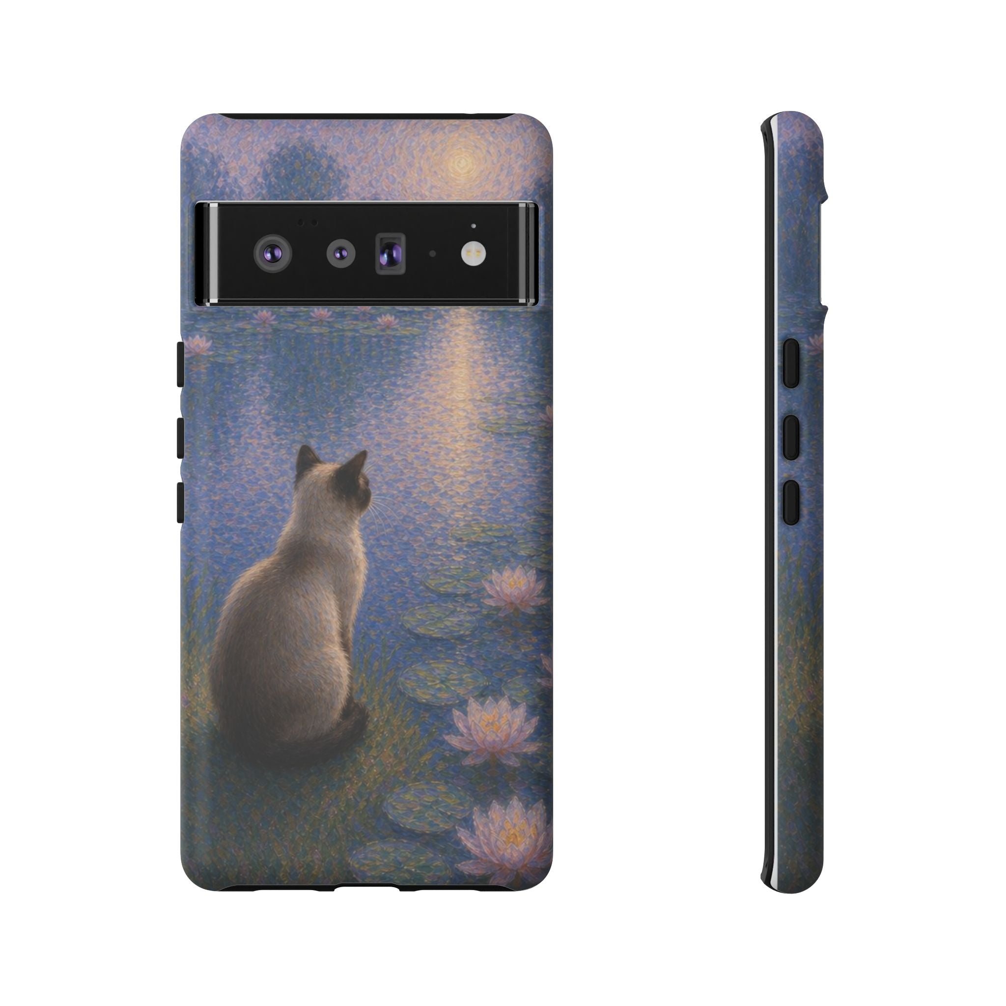 Cat Moonlight Phone Case — Serene Siamese by Lily Pond