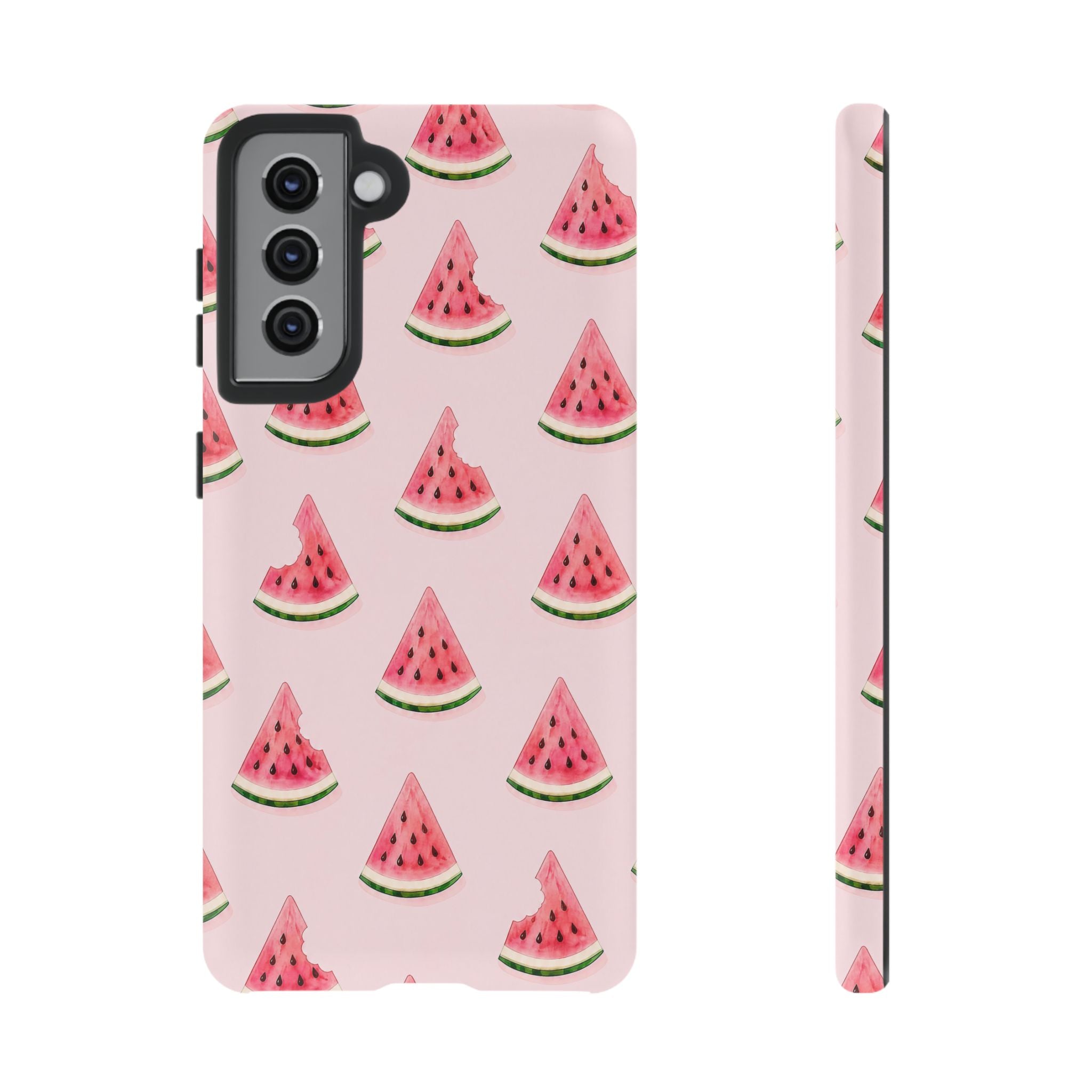 Watermelon Pattern Tough Phone Case — Pink Fruit Slice Protective Case