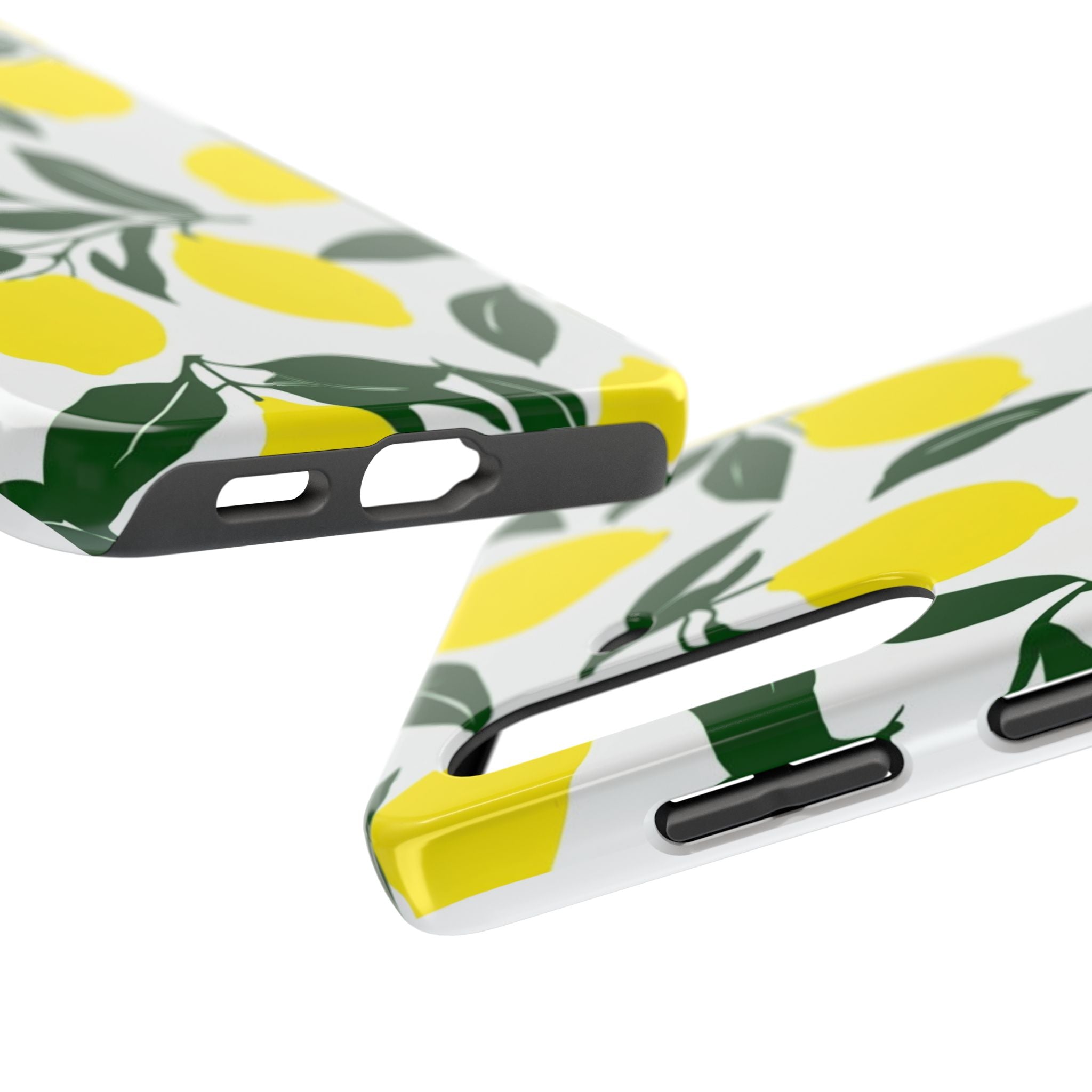 Lemon Pattern Tough Phone Case — Bright Citrus Protective Phone Cover