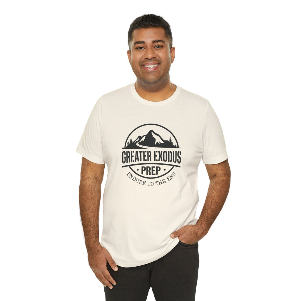 Greater Exodus Prep T-Shirt — Mountain Logo “Endure to the End” Adventure Tee