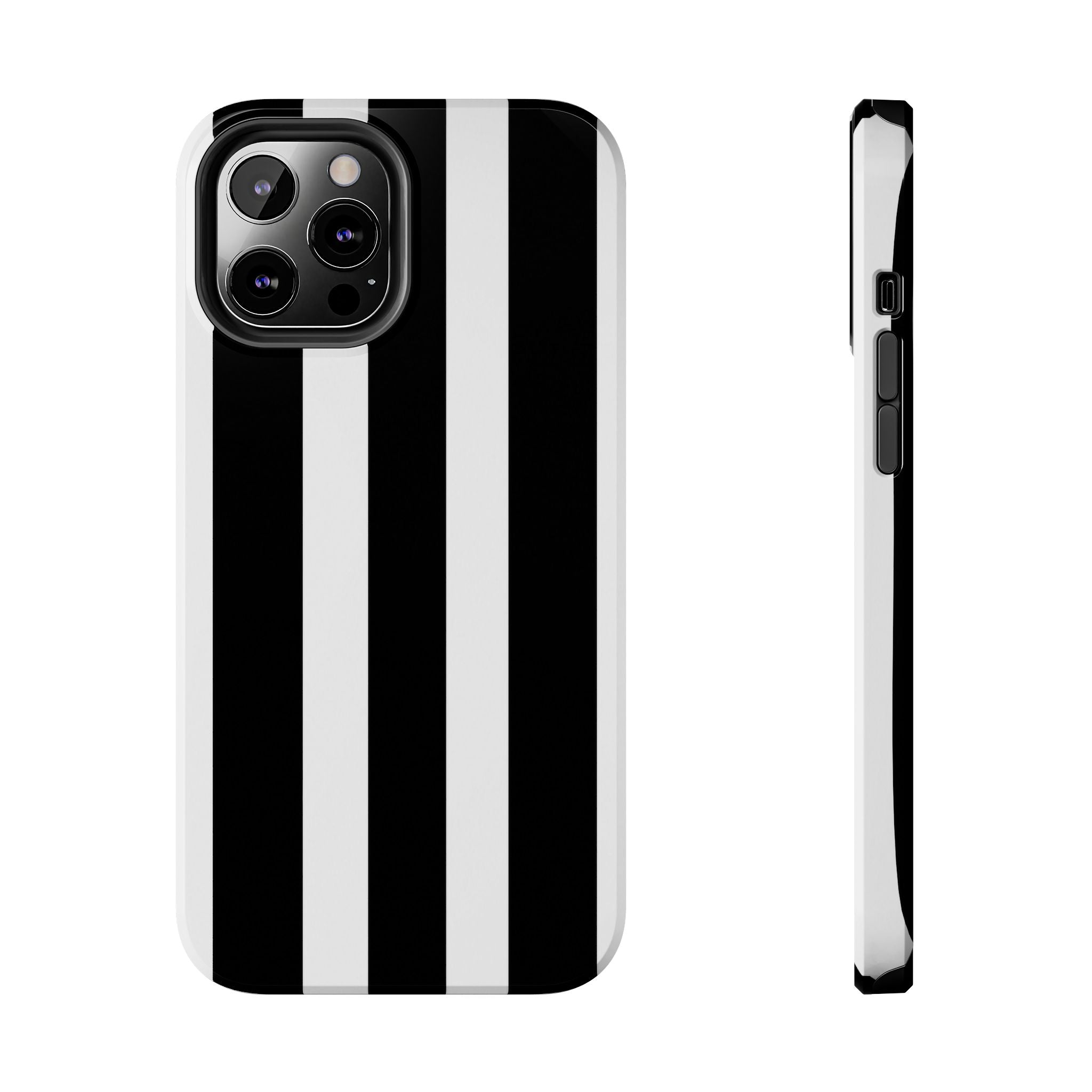 Black & White Bold Stripe Phone Case — Tough Protective Cover