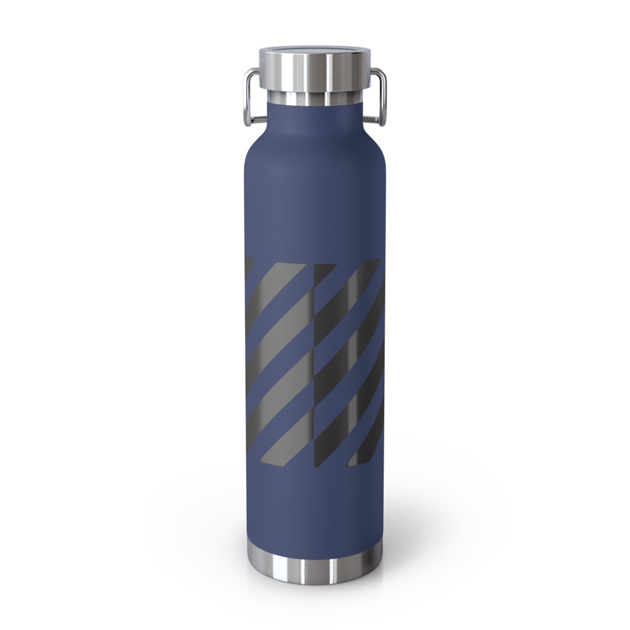 22oz Vacuum Water Bottle — Striped ‘Coffee, Hustle, More’ Insulated Stainless Flask