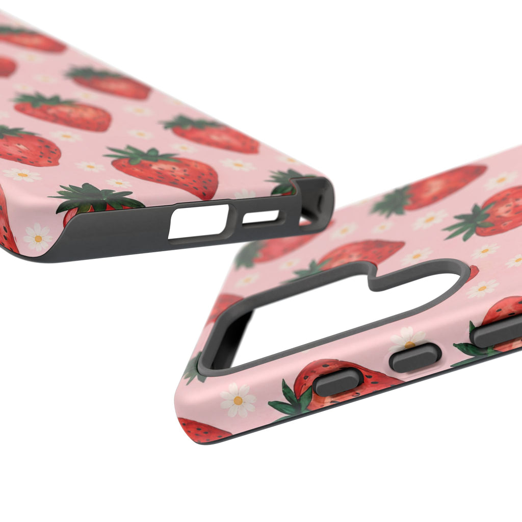 Strawberry Pattern Tough Case — Cute Pink Fruit Phone Case