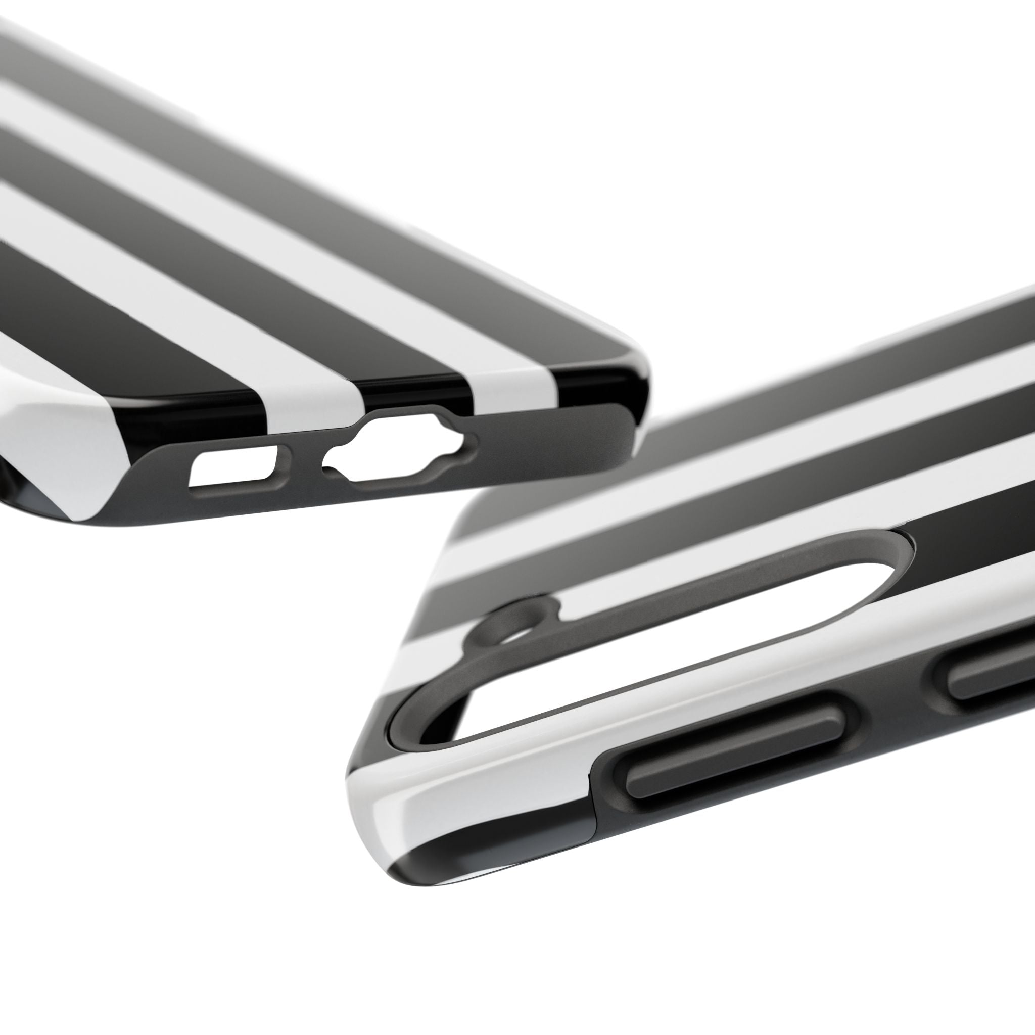 Black & White Bold Stripe Phone Case — Tough Protective Cover